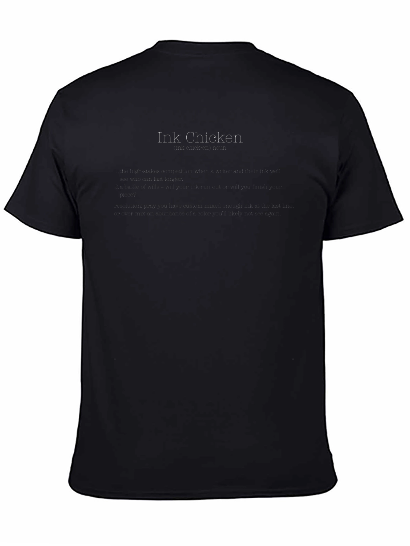 Mens Black Crew Neck Tee - Ink Chicken