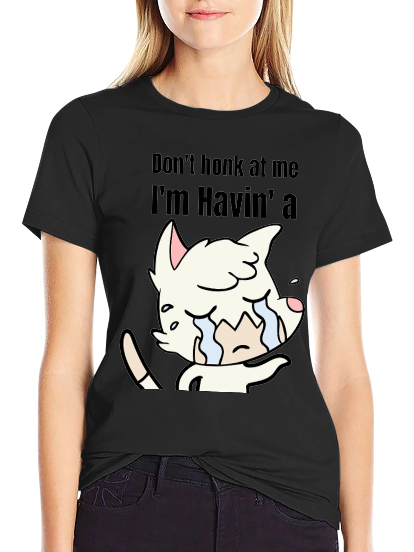Dont Honk At Me Crying Cat T-Shirt