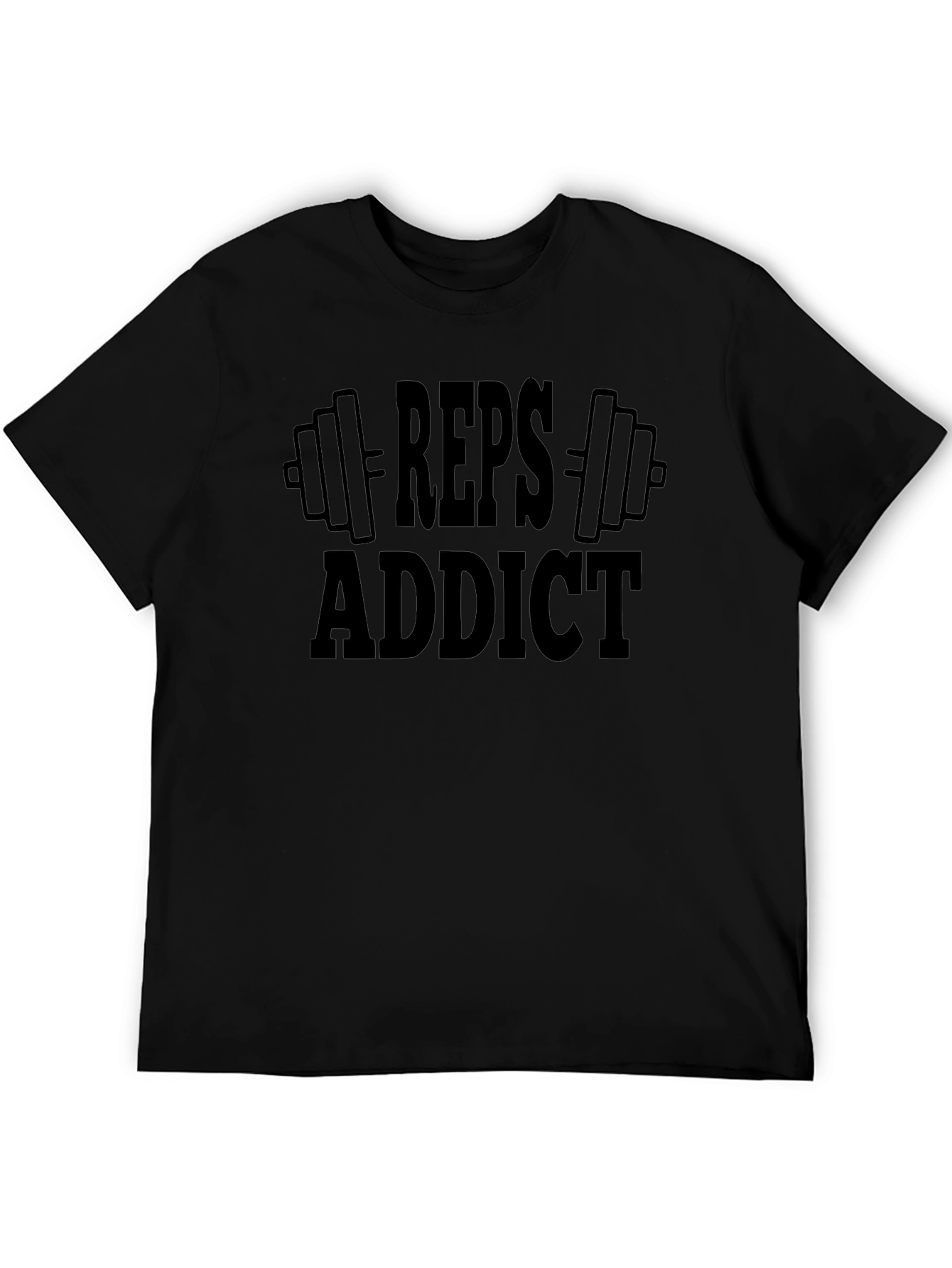 Reps Addict Black T-Shirt - Gym & Fitness Apparel