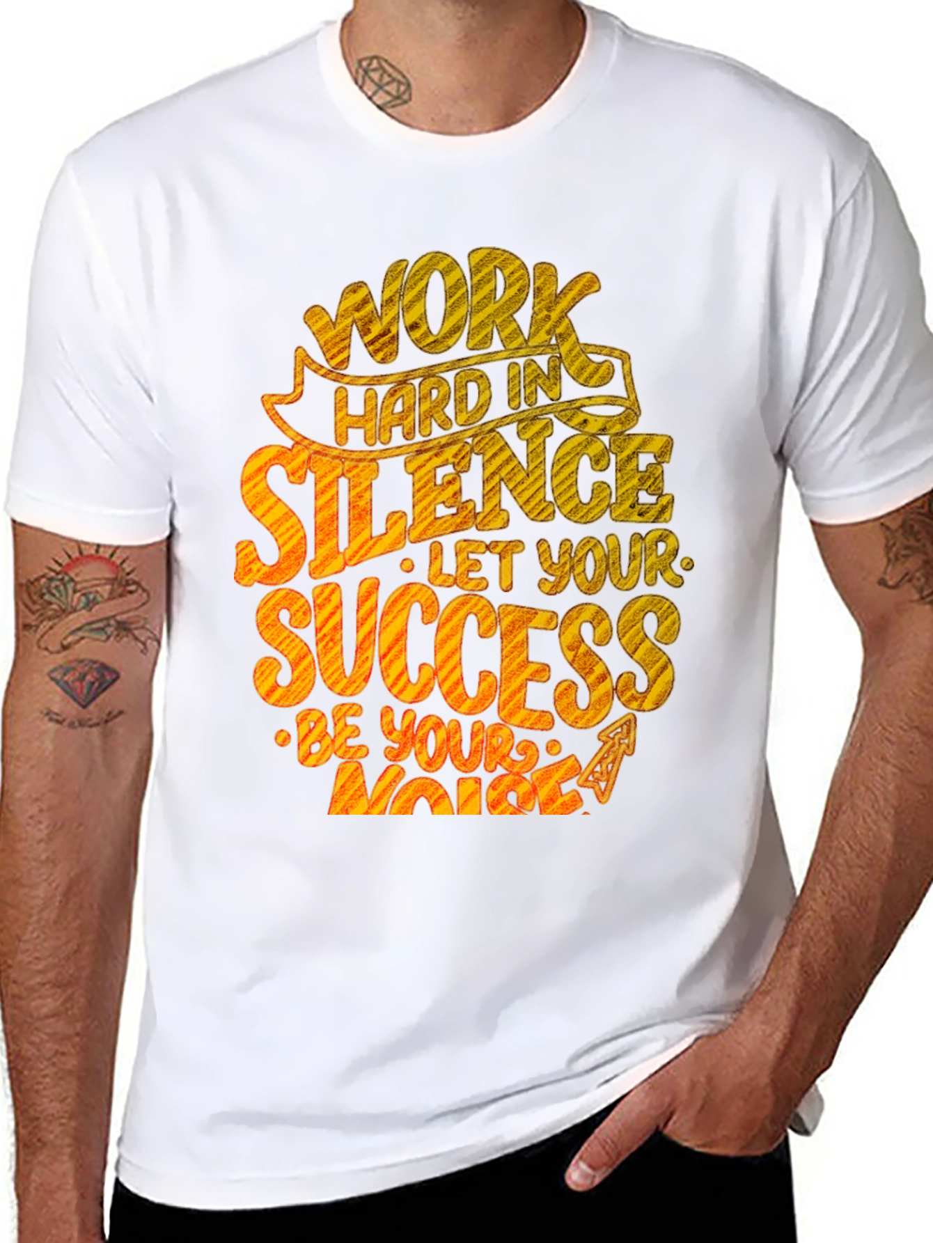 Inspirational Work Hard in Silence Graphic T-Shirt