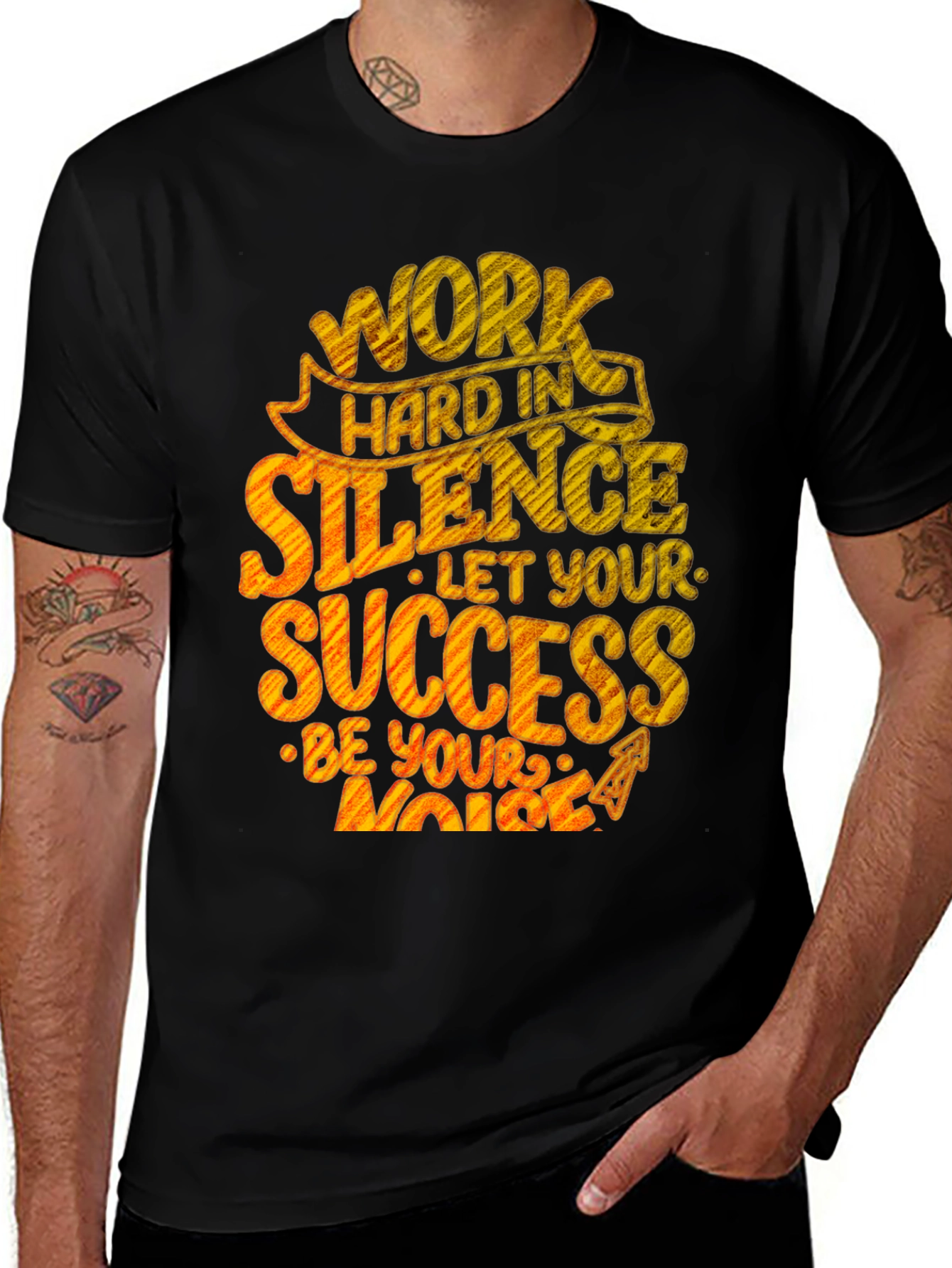 Inspirational Work Hard in Silence Graphic T-Shirt