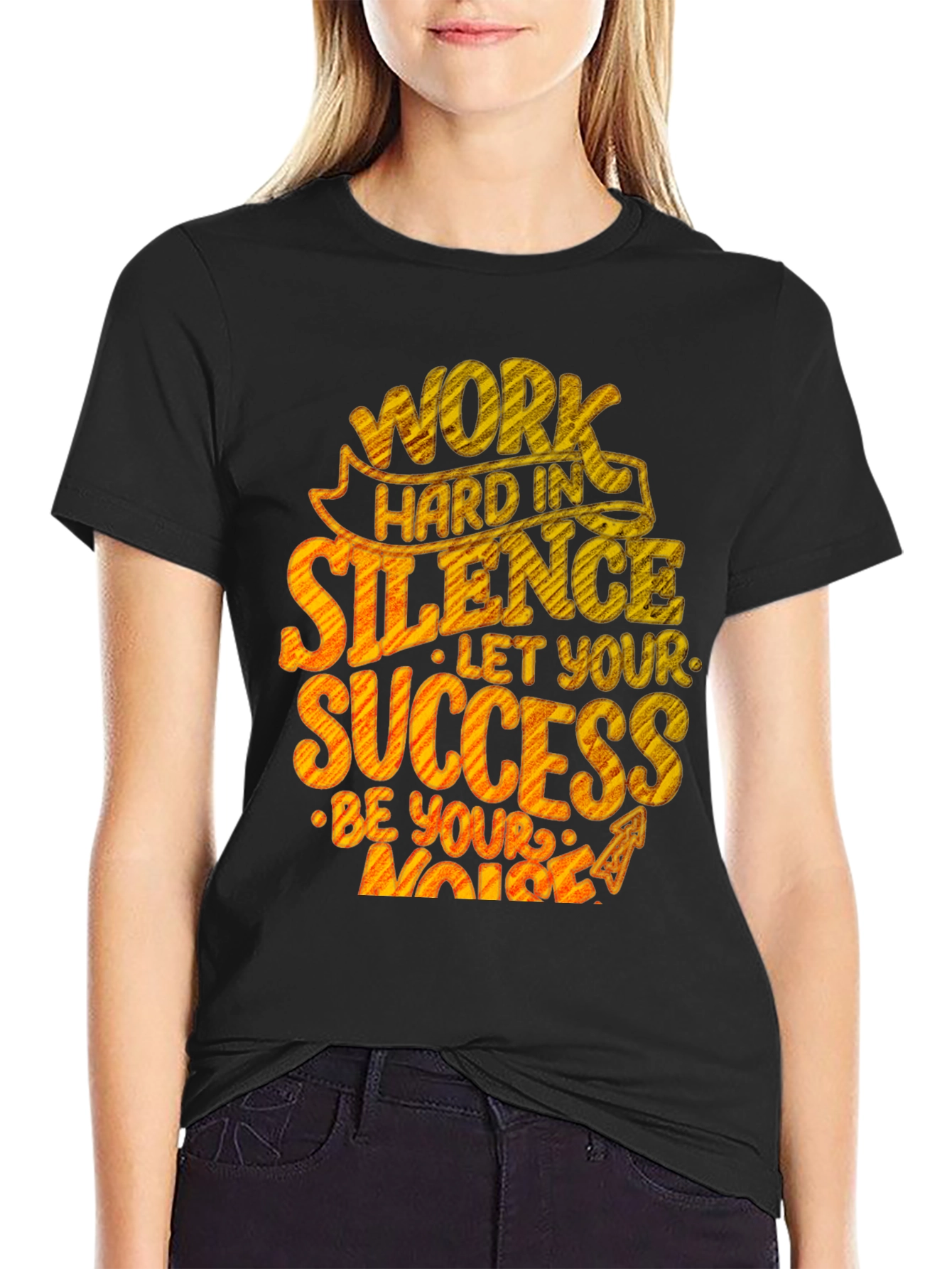 Inspirational Work Hard in Silence Graphic T-Shirt