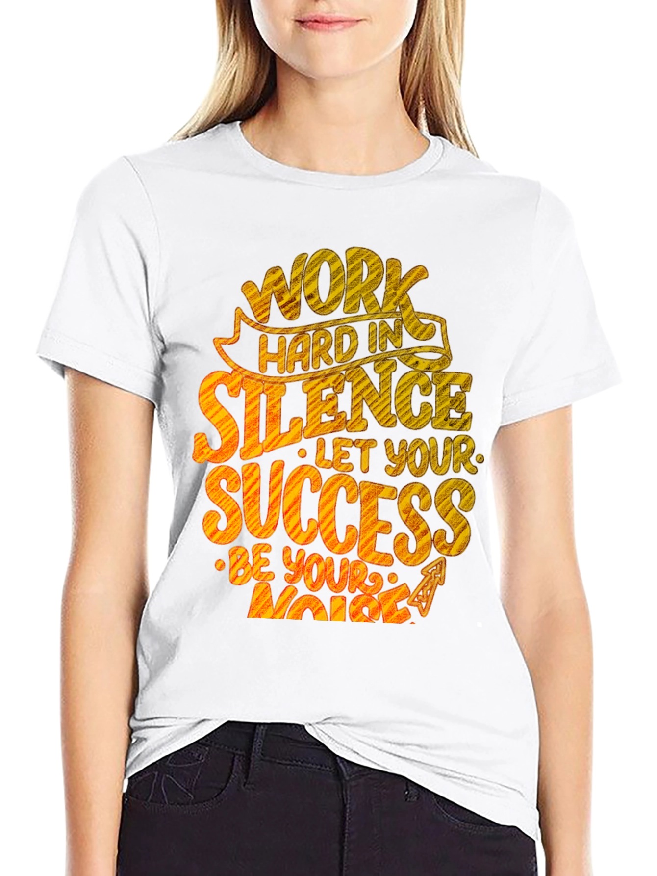 Inspirational Work Hard in Silence Graphic T-Shirt