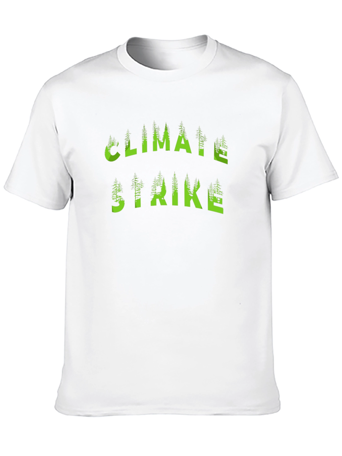 Climate Strike T-Shirt Black with Green Tree Lettering