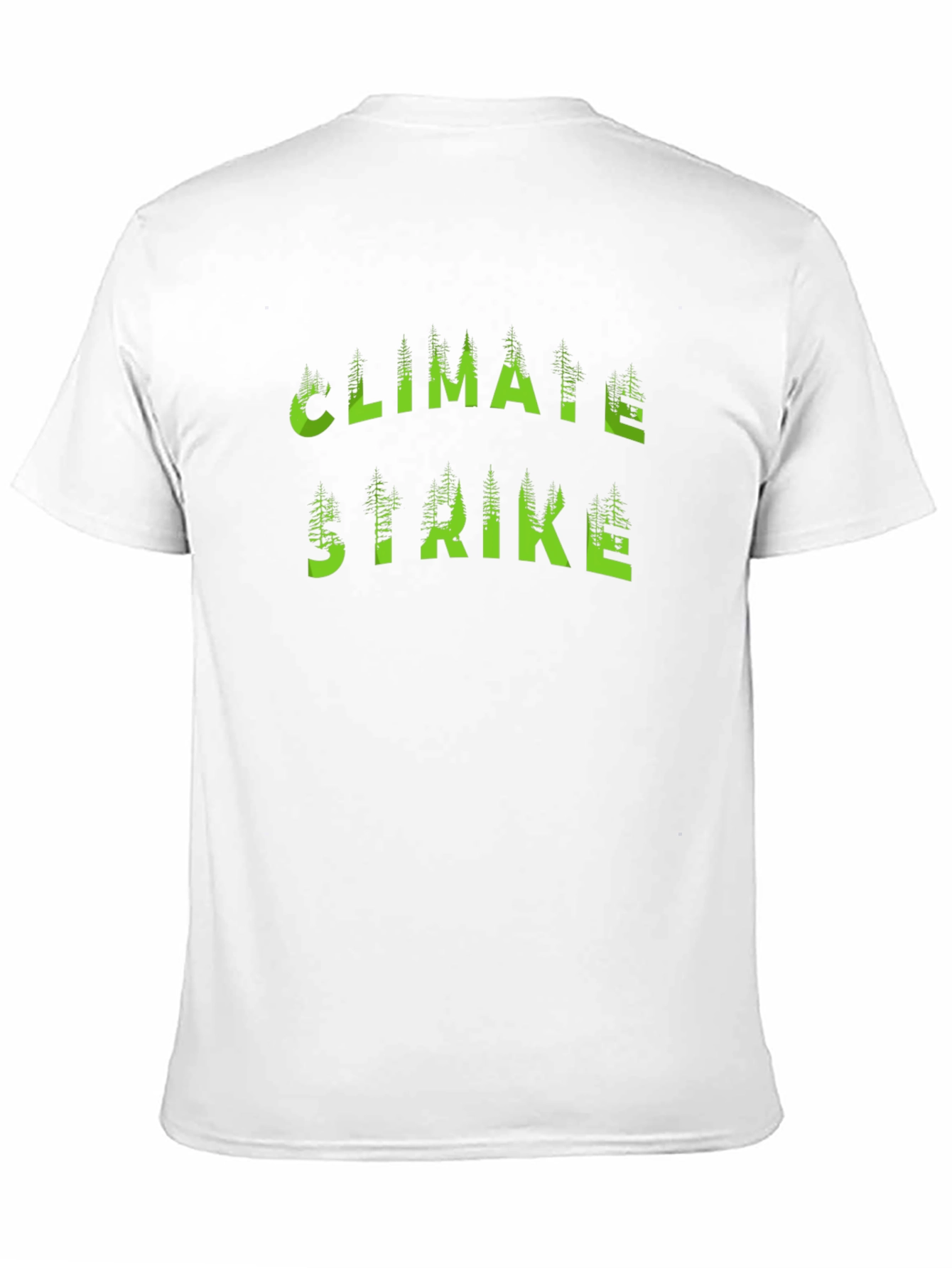Climate Strike T-Shirt Black with Green Tree Lettering