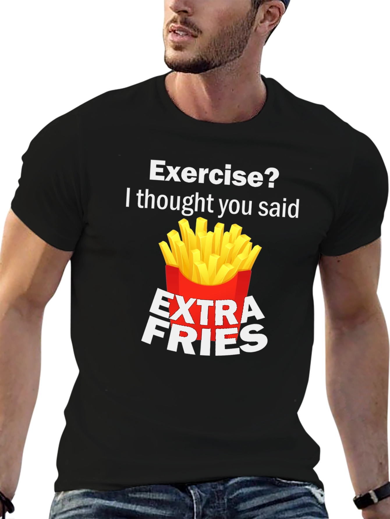 Funny Extra Fries T-Shirt - Foodie Novelty Tee