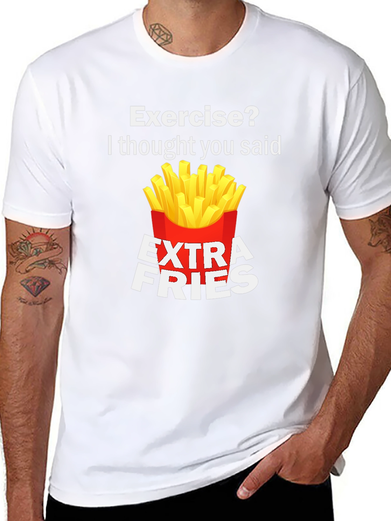 Funny Extra Fries T-Shirt - Foodie Novelty Tee