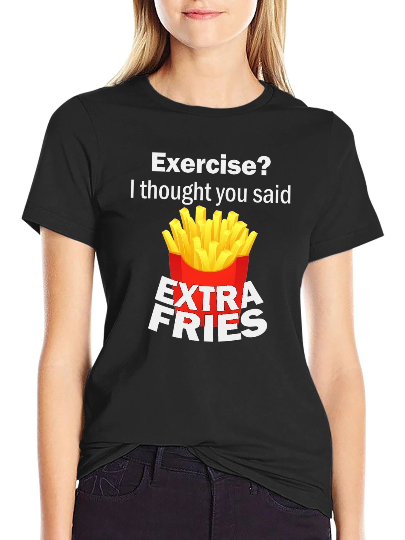 Funny Extra Fries T-Shirt - Foodie Novelty Tee