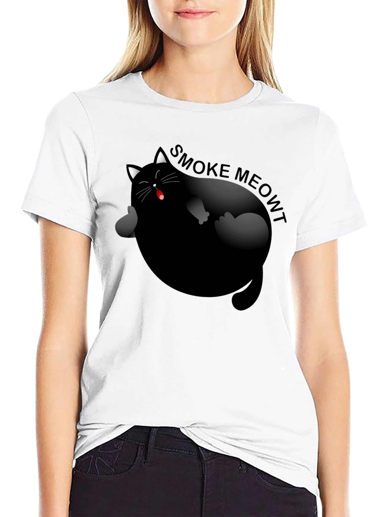 Smoke Meowt Cat Graphic T-Shirt