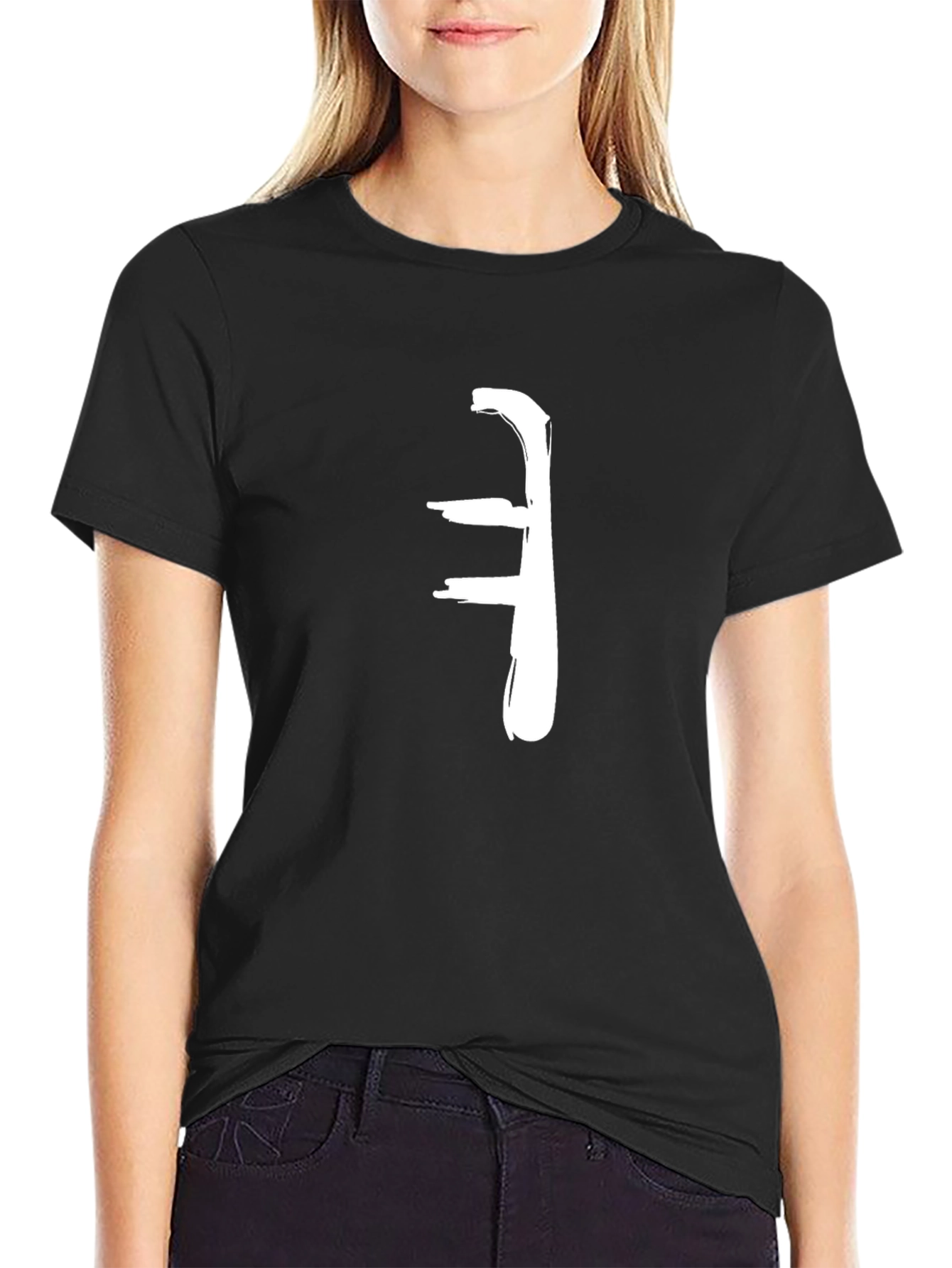 Modern Abstract Symbol Black T-Shirt
