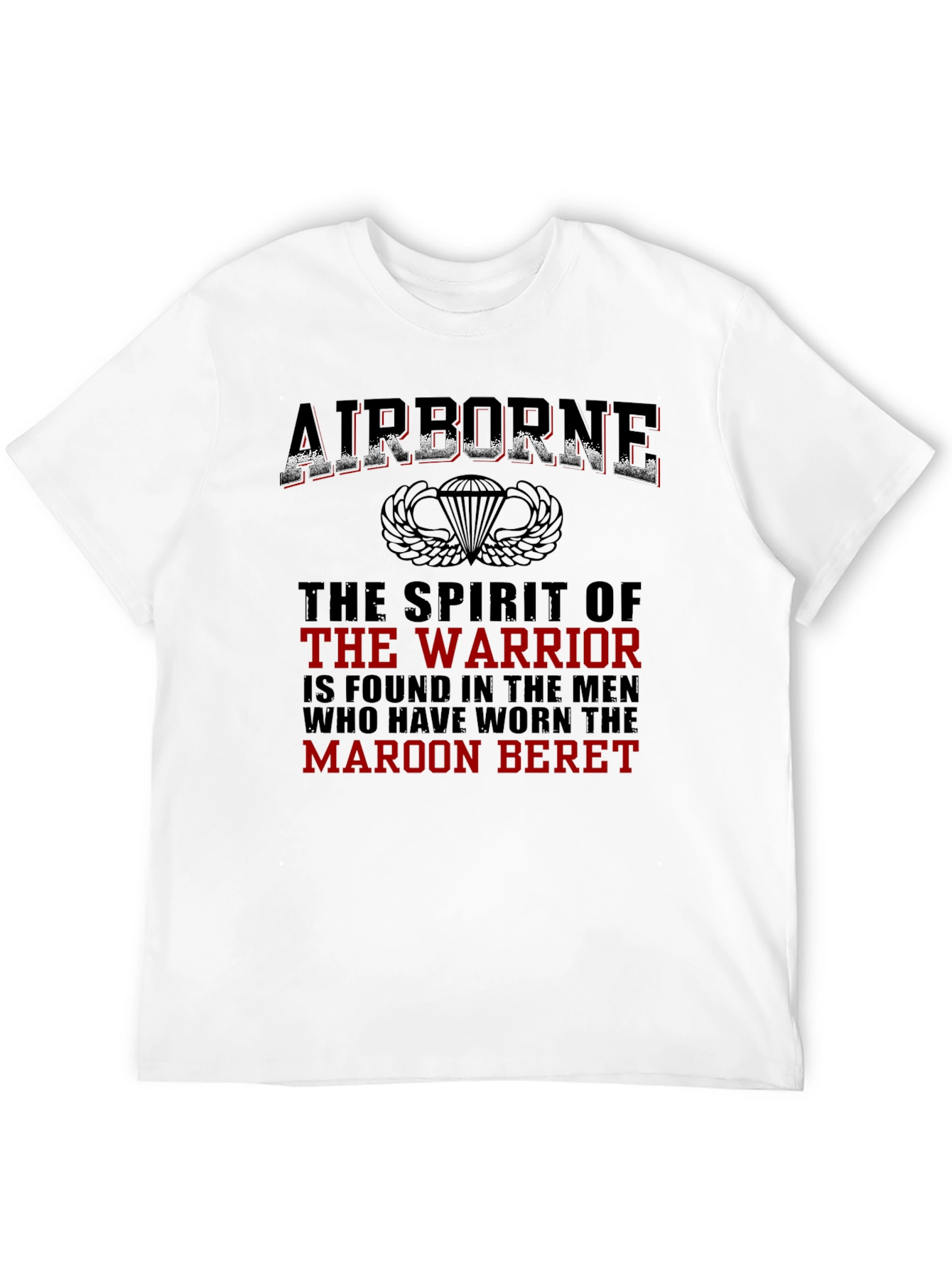 Airborne Warrior T-Shirt - Maroon Beret Pride