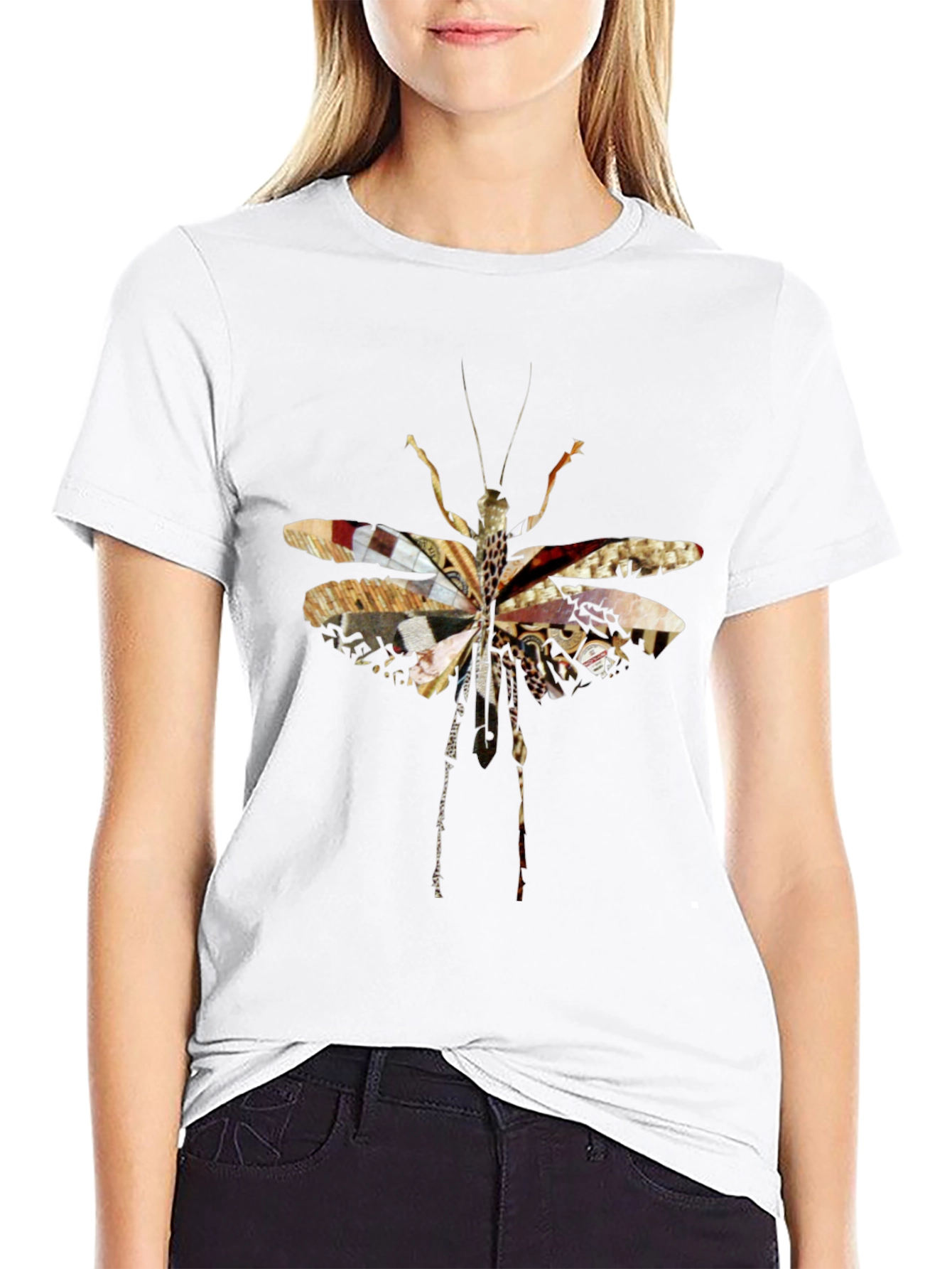 Abstract Insect Graphic Tee - Unique Black T-Shirt