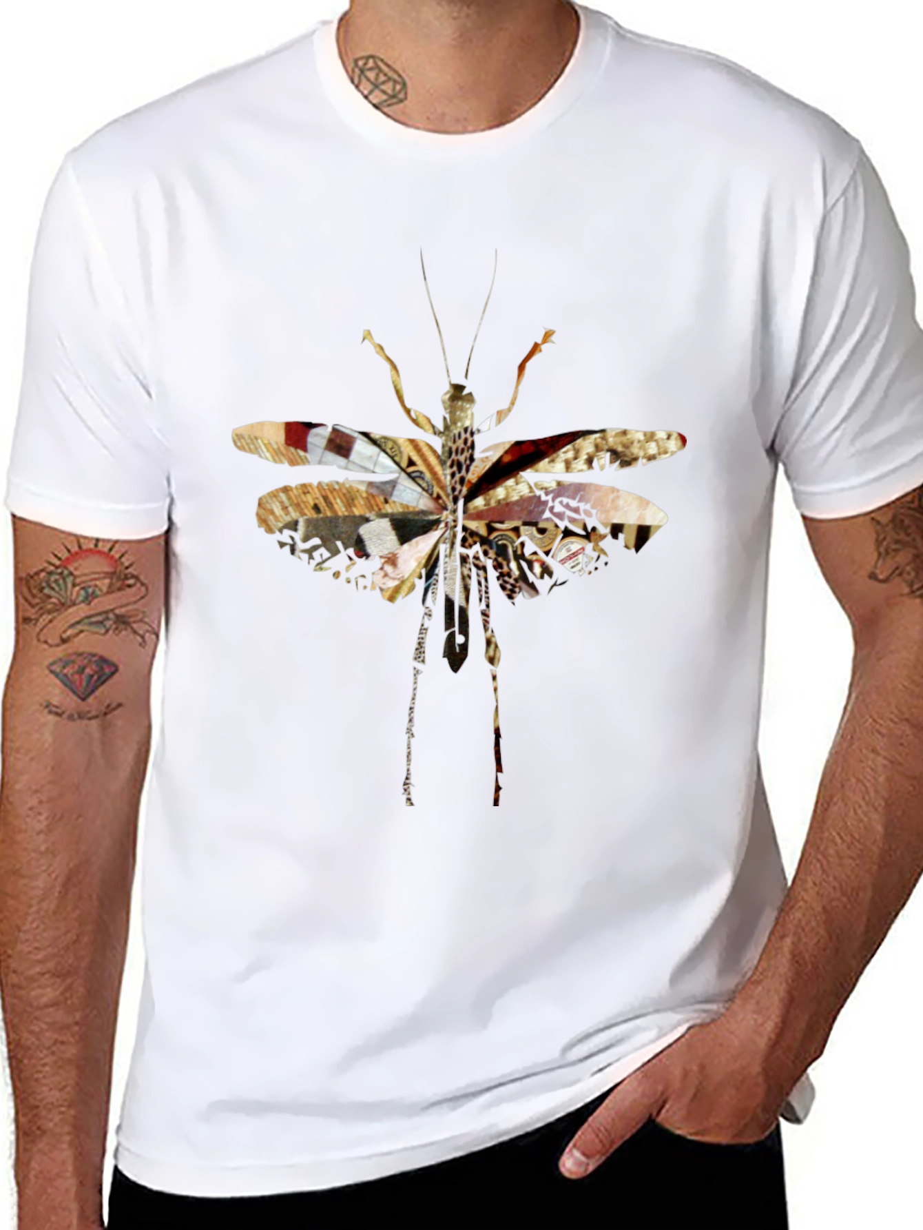 Abstract Insect Graphic Tee - Unique Black T-Shirt