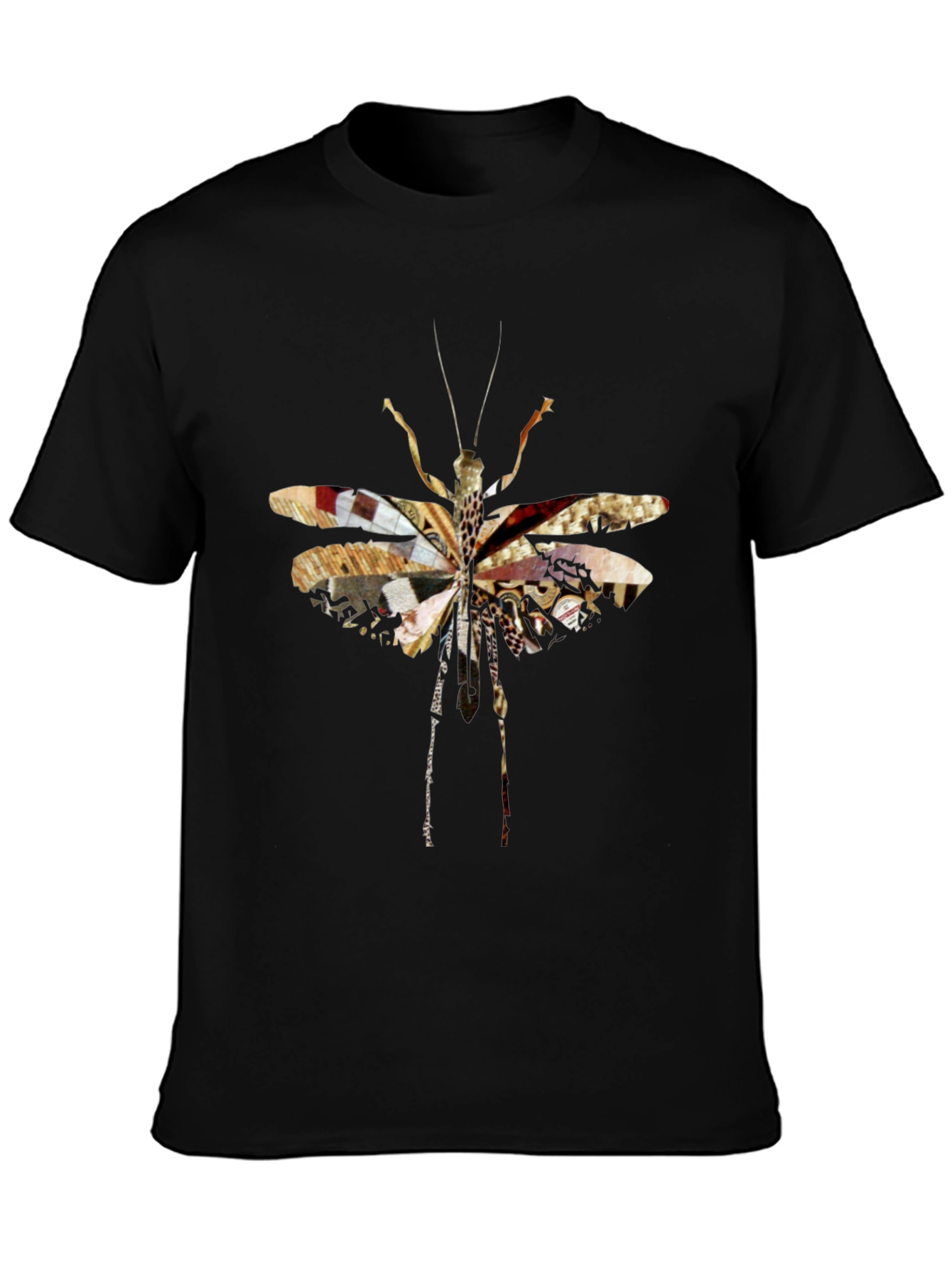 Abstract Insect Graphic Tee - Unique Black T-Shirt