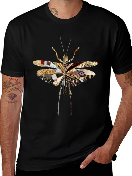 Abstract Insect Graphic Tee - Unique Black T-Shirt