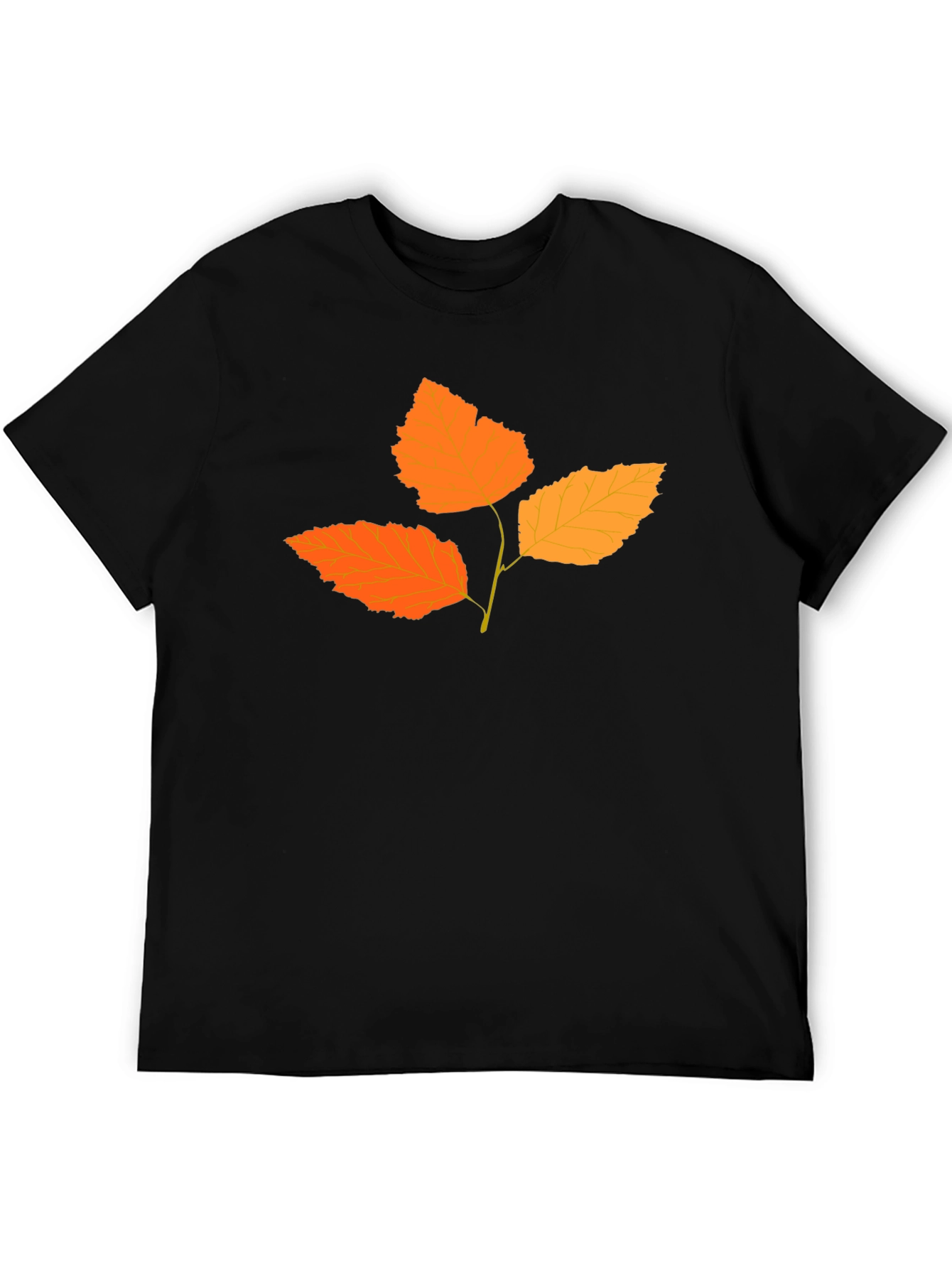 Autumn Leaf Graphic Tee - Black Cotton Blend