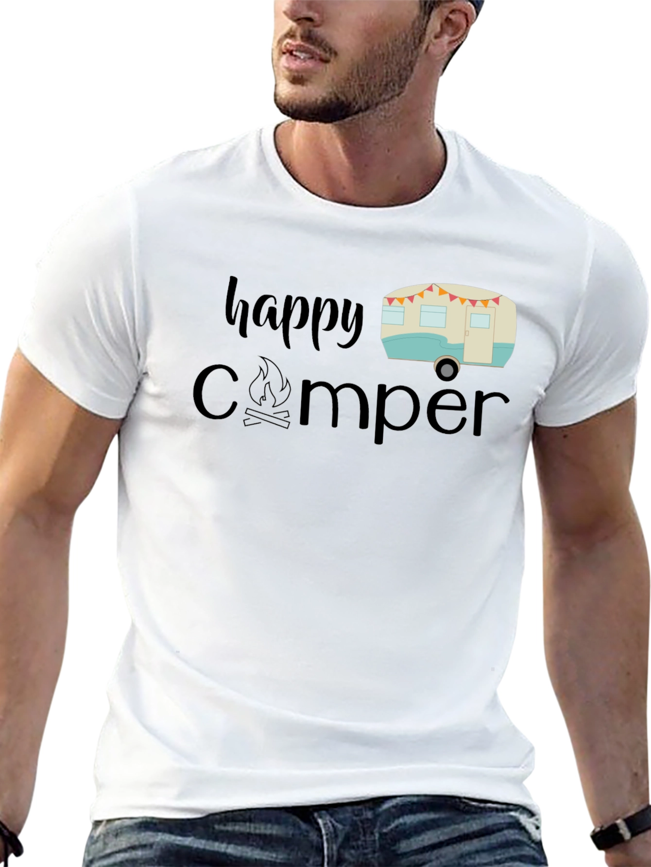 Happy Camper Graphic Tee - Camping Lover Shirt
