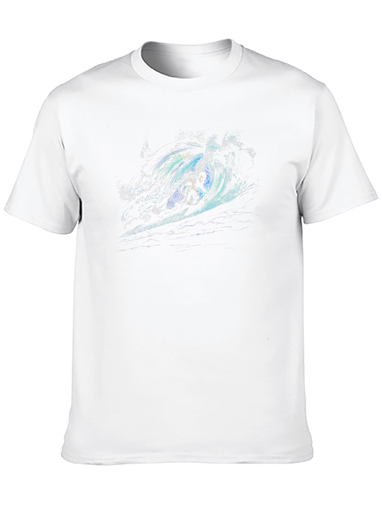 Surfer Wave Graphic Tee - Mens Black T-Shirt