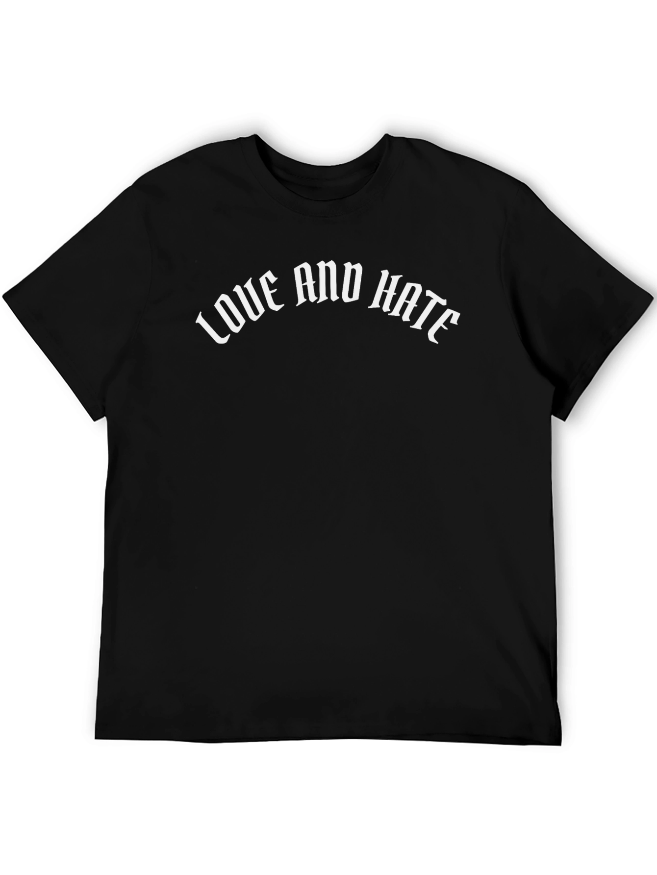 Love and Hate Graphic Black T-Shirt