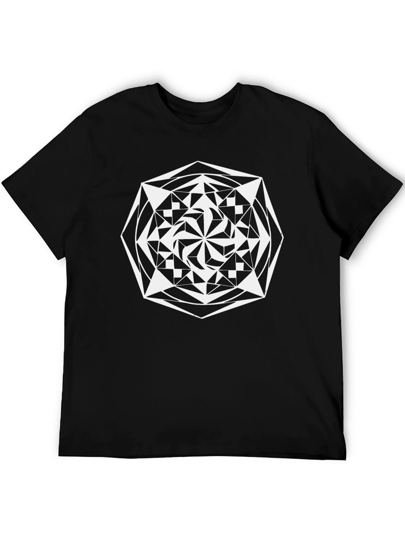 Geometric Mandala T-Shirt - Black