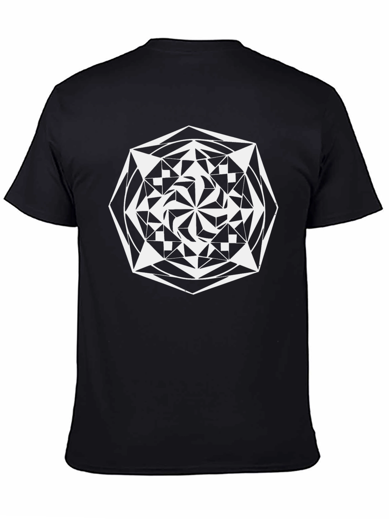 Geometric Mandala T-Shirt - Black