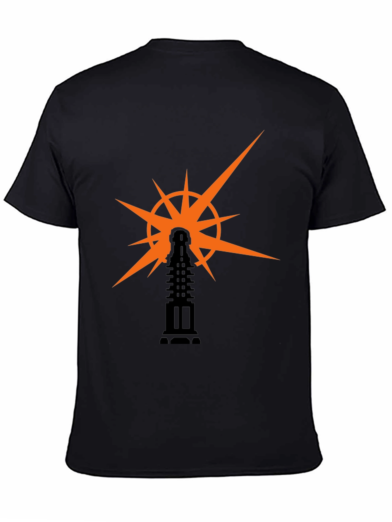 Black T-Shirt with Light Tower Graphic