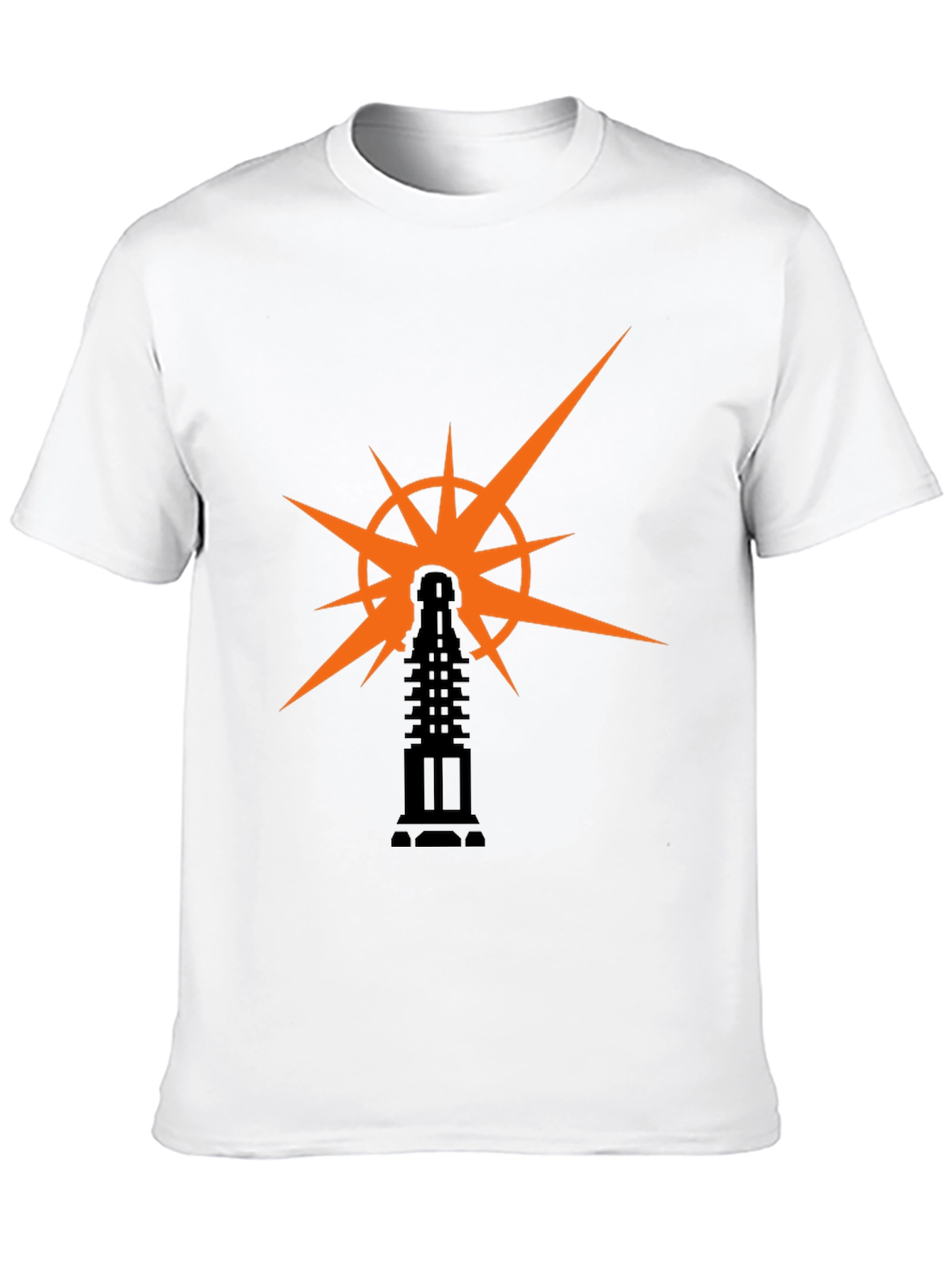 Black T-Shirt with Light Tower Graphic