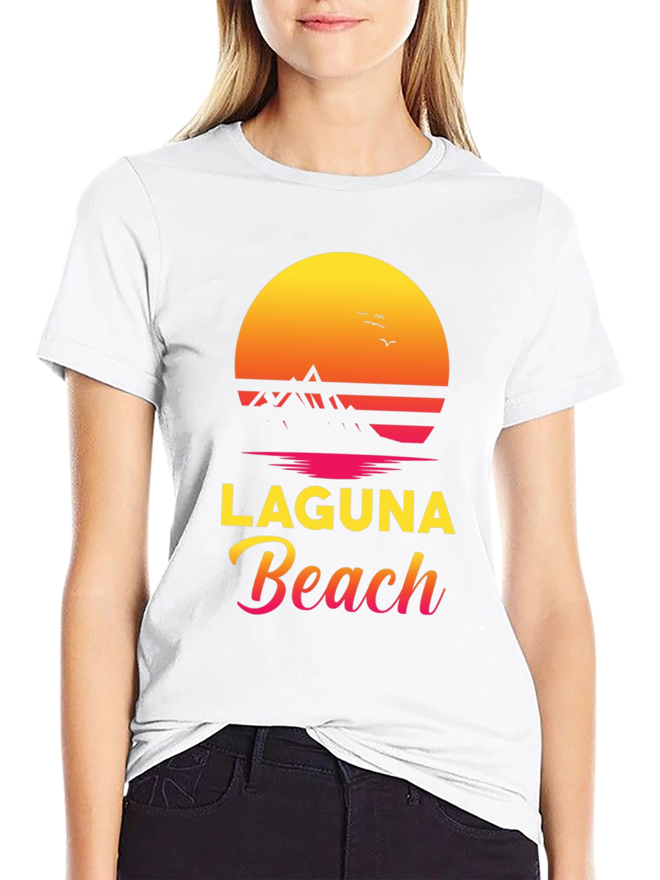 Laguna Beach Graphic Tee - Sunset Design