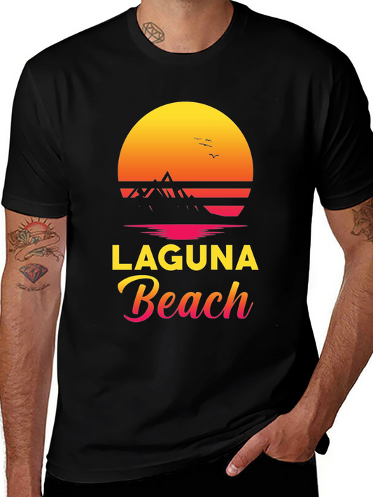 Laguna Beach Graphic Tee - Sunset Design
