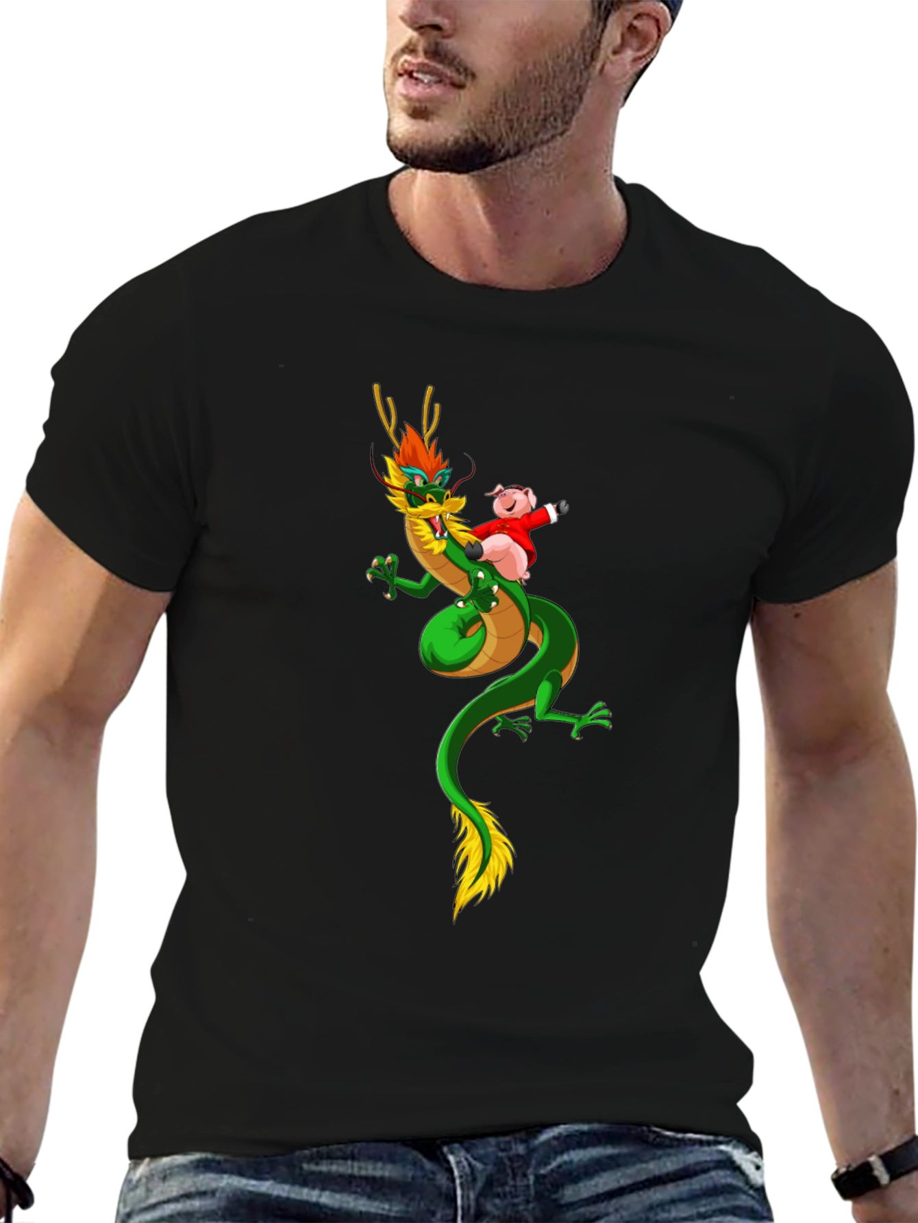Dragon and Pig Funny Graphic Tee