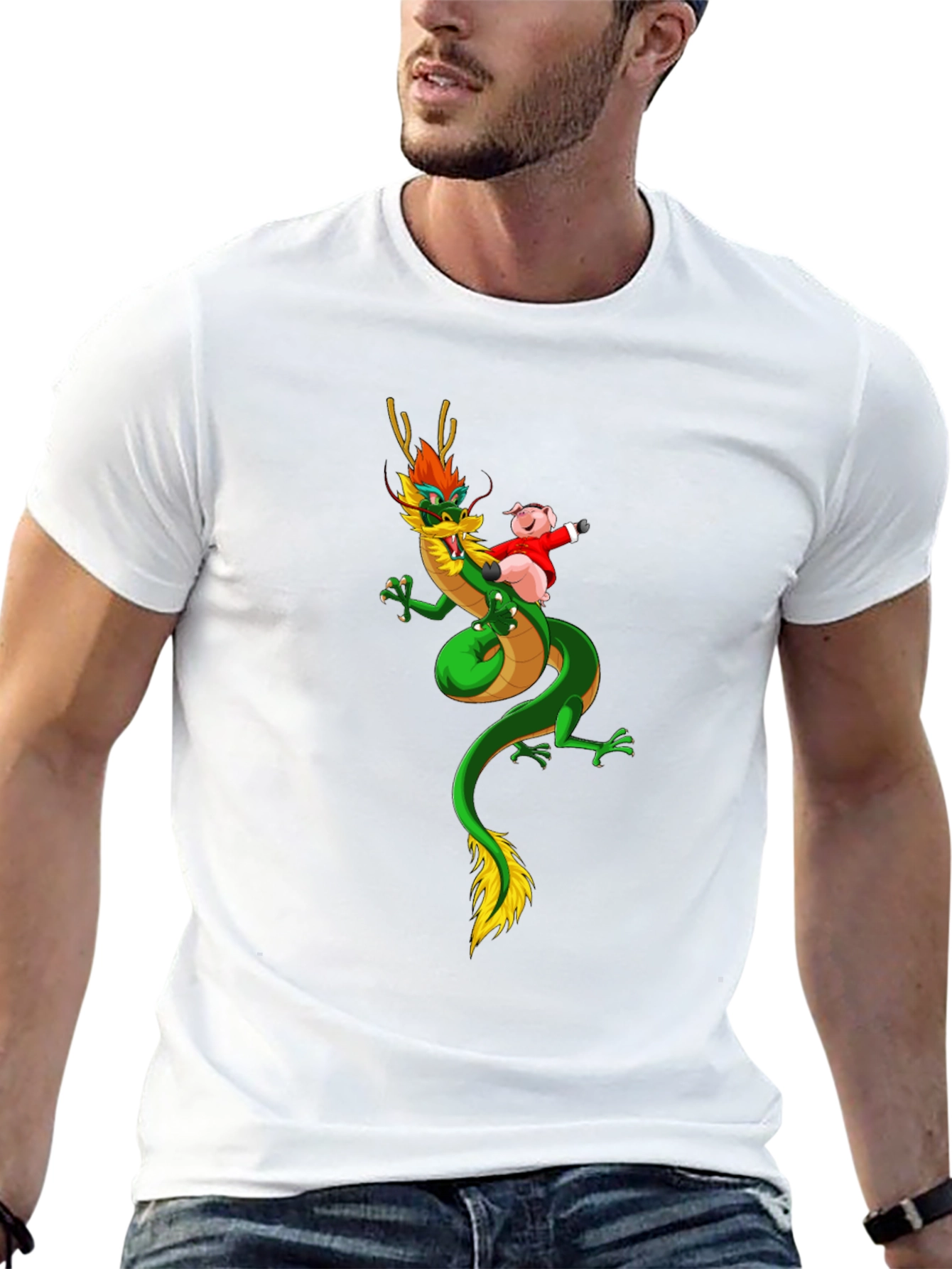 Dragon and Pig Funny Graphic Tee
