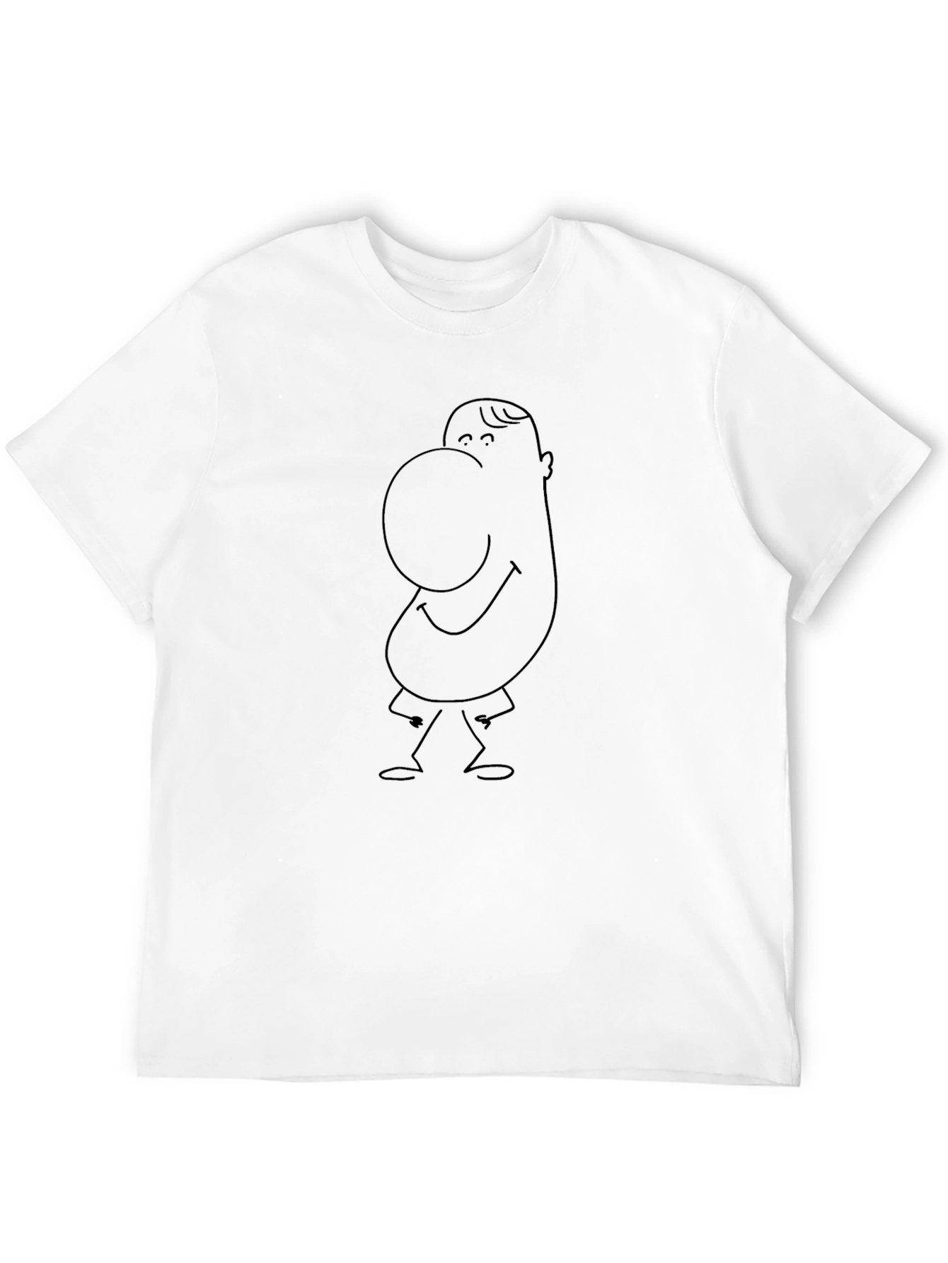 Black T-Shirt with Cartoon Character Design