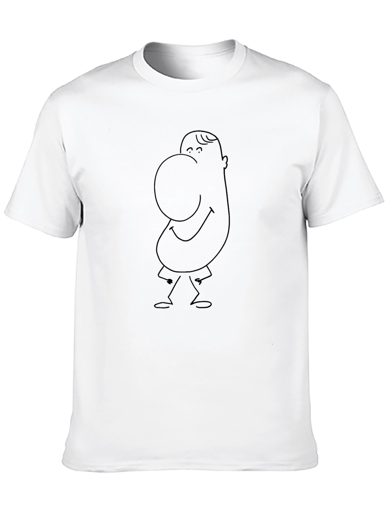 Black T-Shirt with Cartoon Character Design