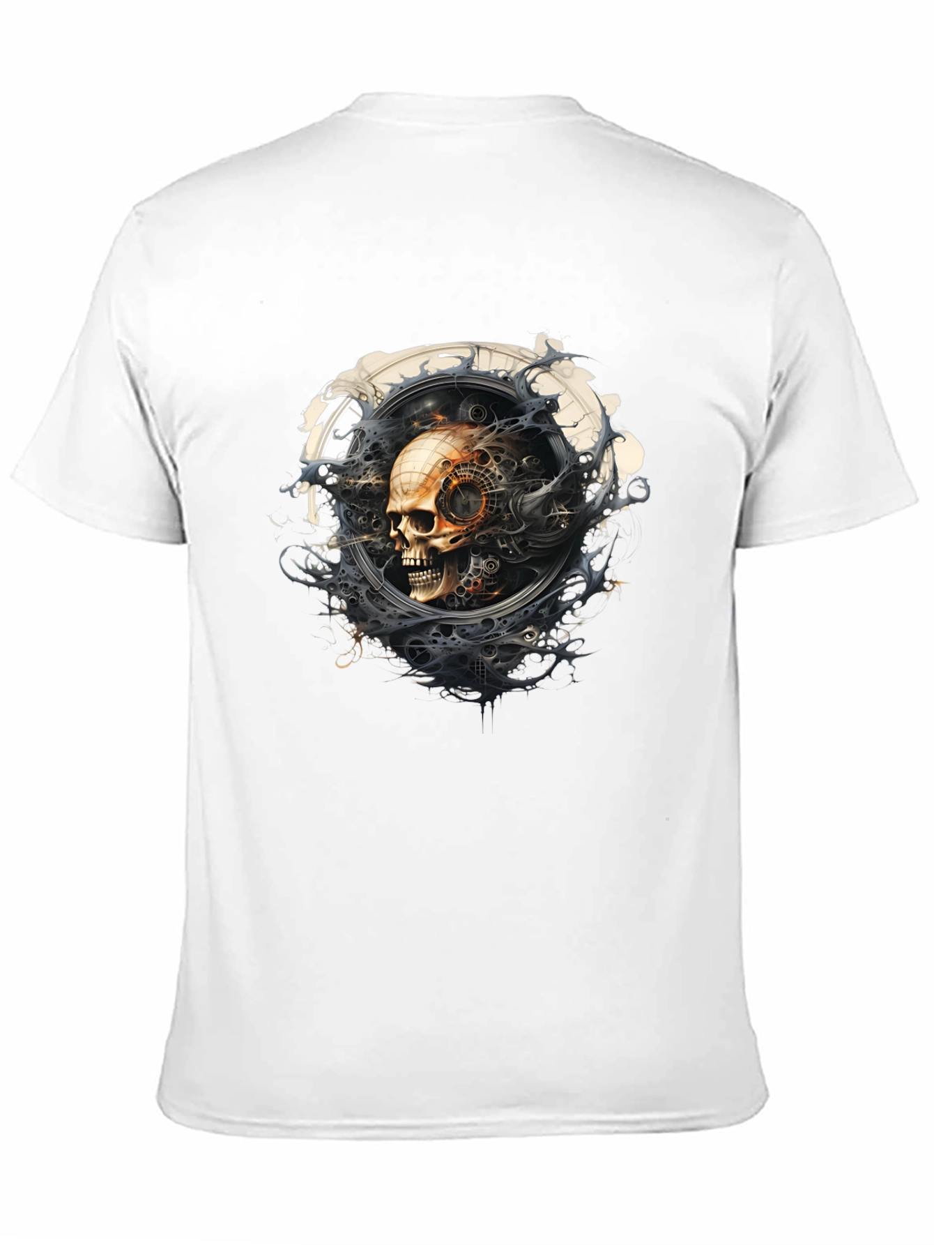 Steampunk Skull Graphic Black T-Shirt