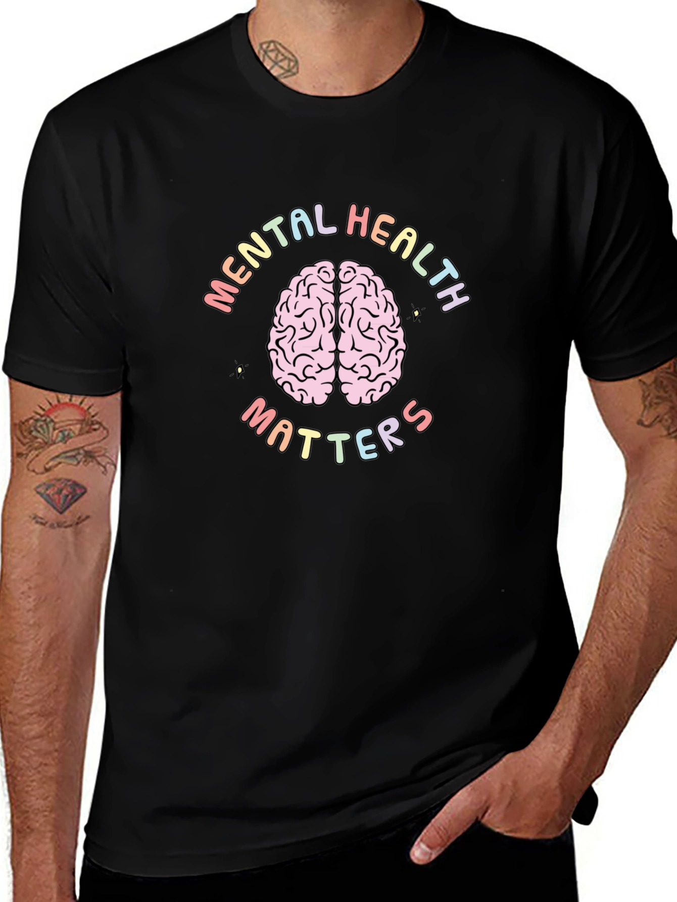 Mental Health Matters T-Shirt Brain Graphic Tee