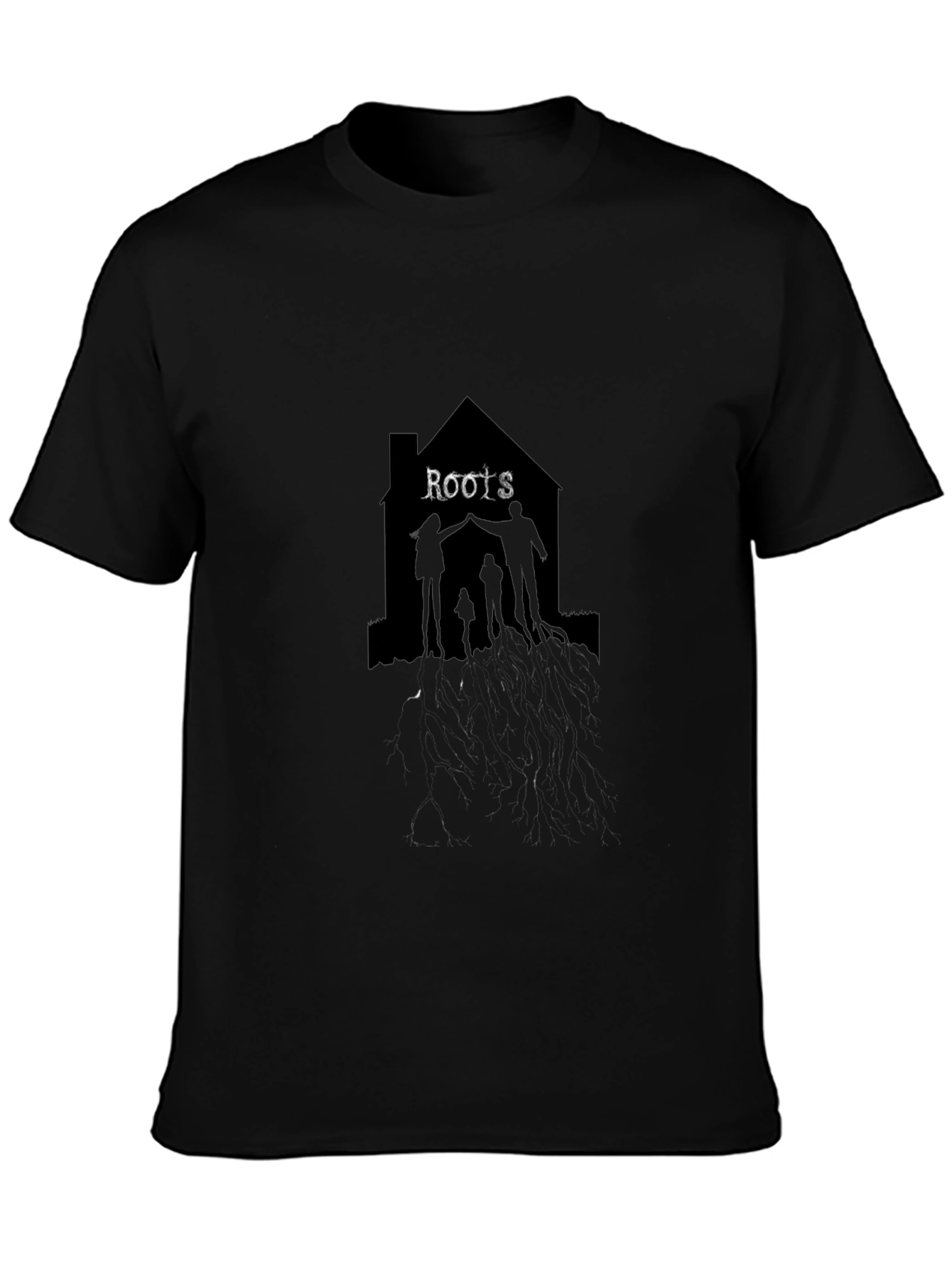 Roots Family Silhouette Black T-Shirt
