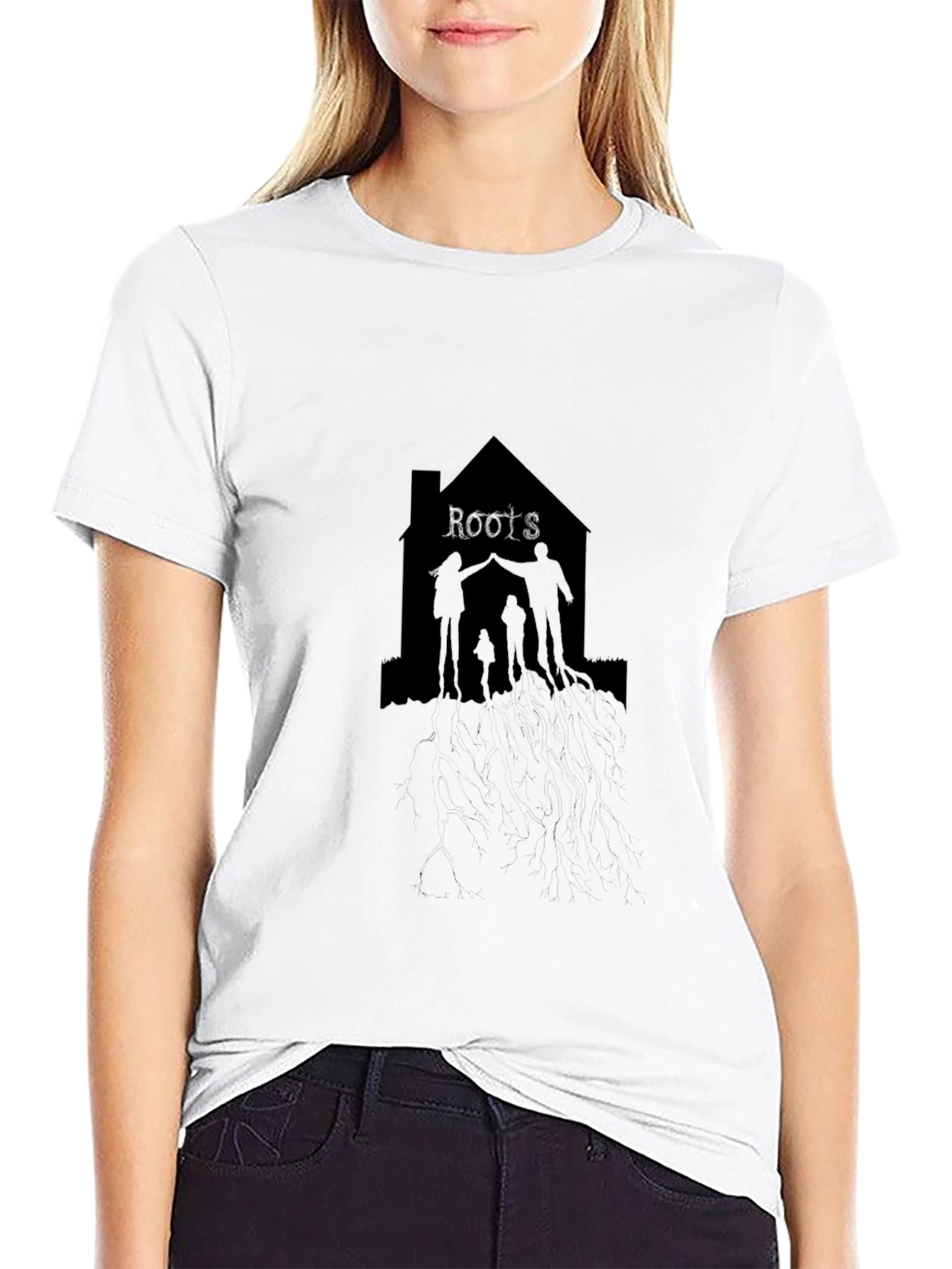 Roots Family Silhouette Black T-Shirt