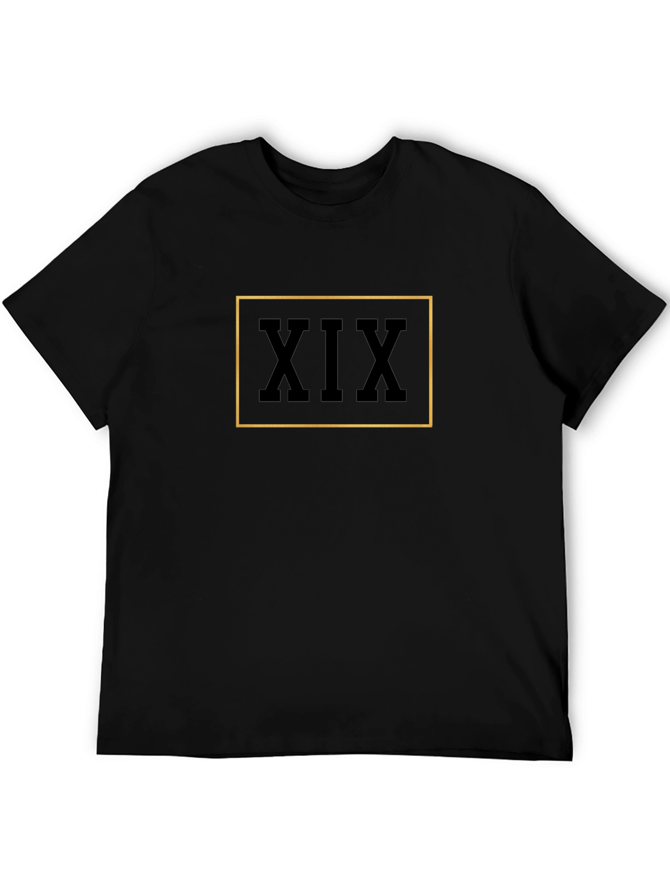 Mens Black T-Shirt with XIX Graphic