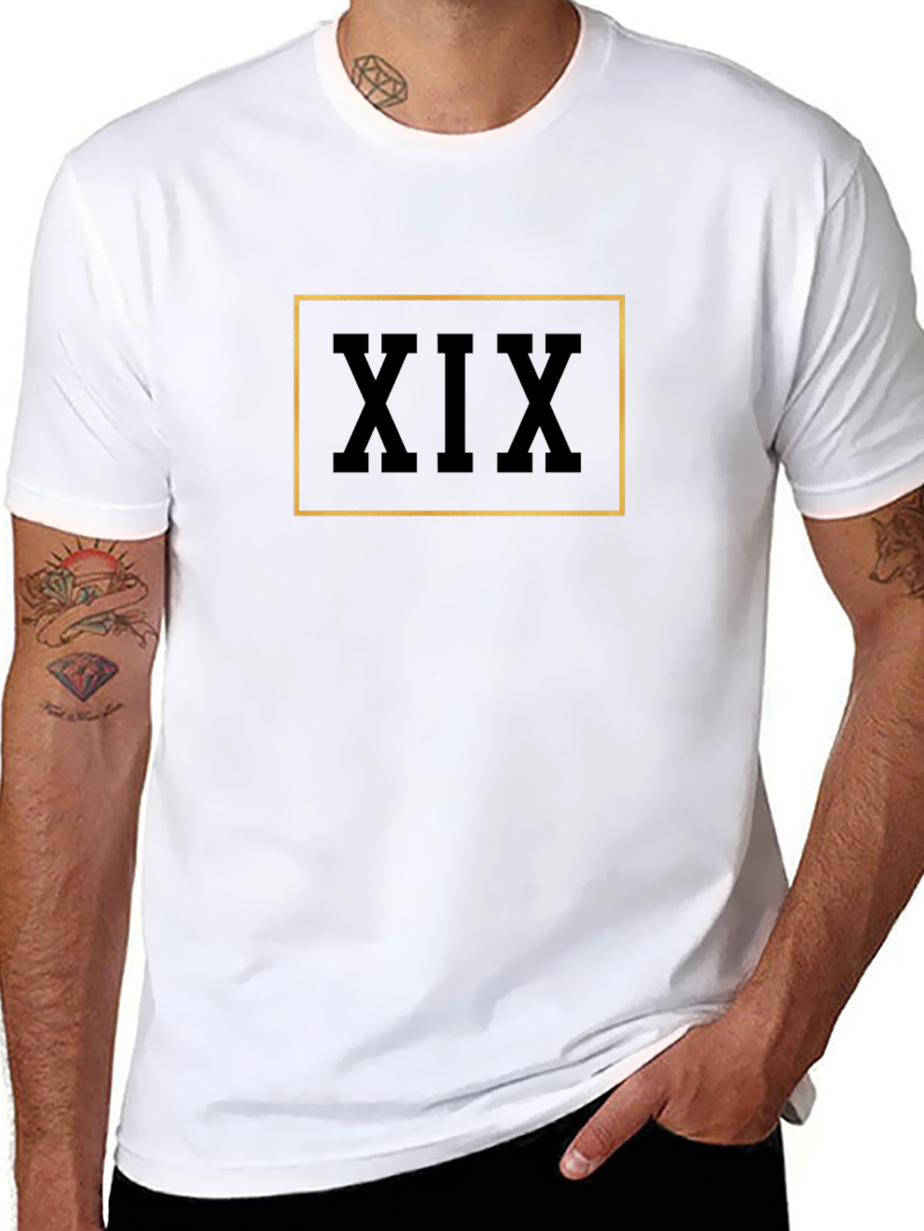 Mens Black T-Shirt with XIX Graphic