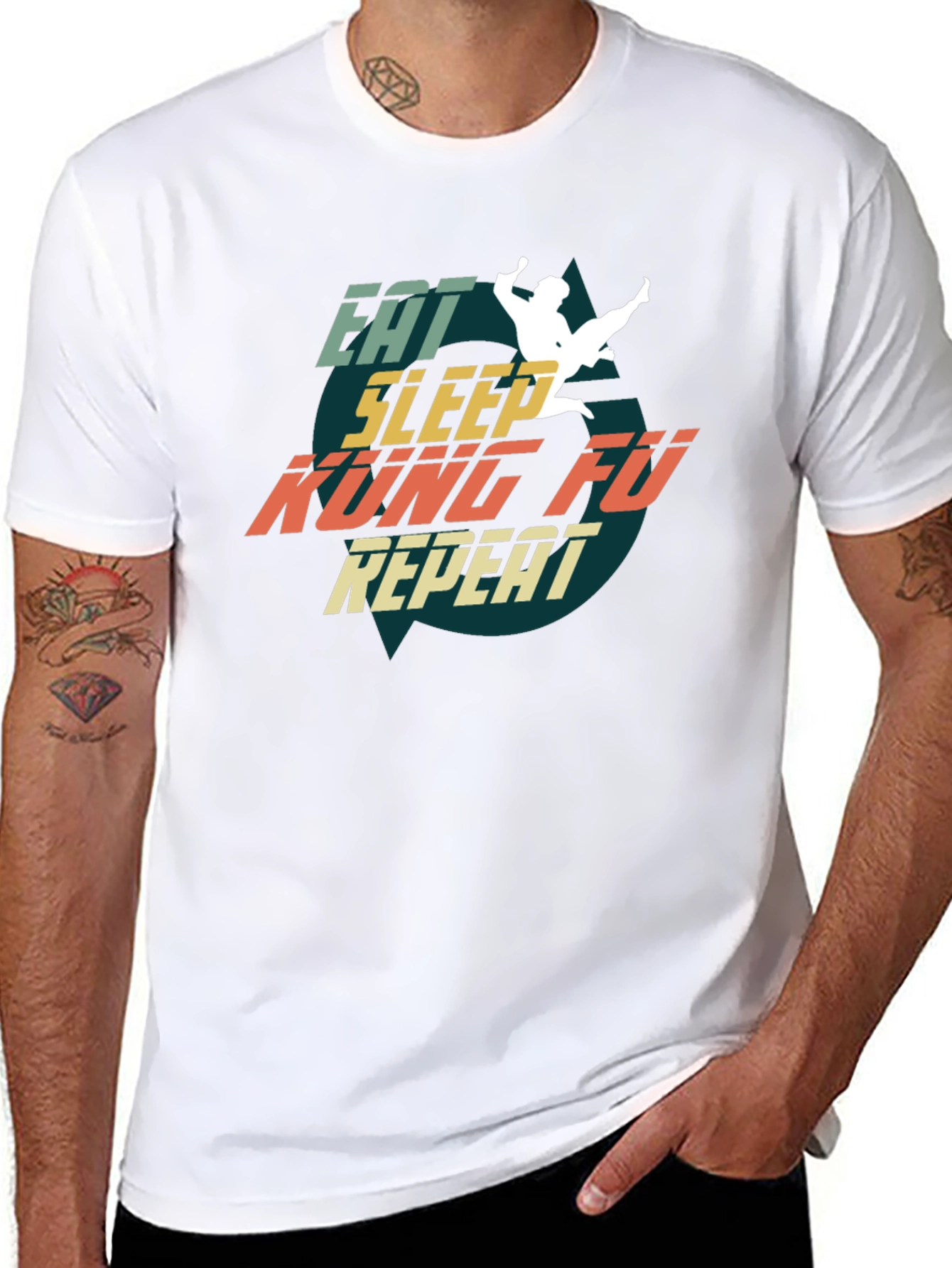 Eat Sleep Kung Fu Repeat T-Shirt Martial Arts Tee