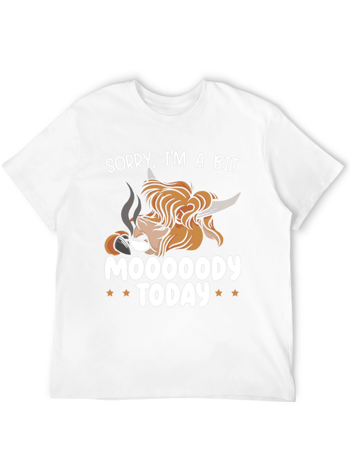 Moody Highland Cow Graphic T-Shirt