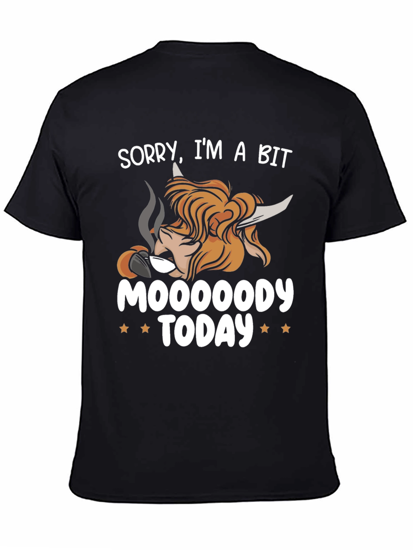 Moody Highland Cow Graphic T-Shirt