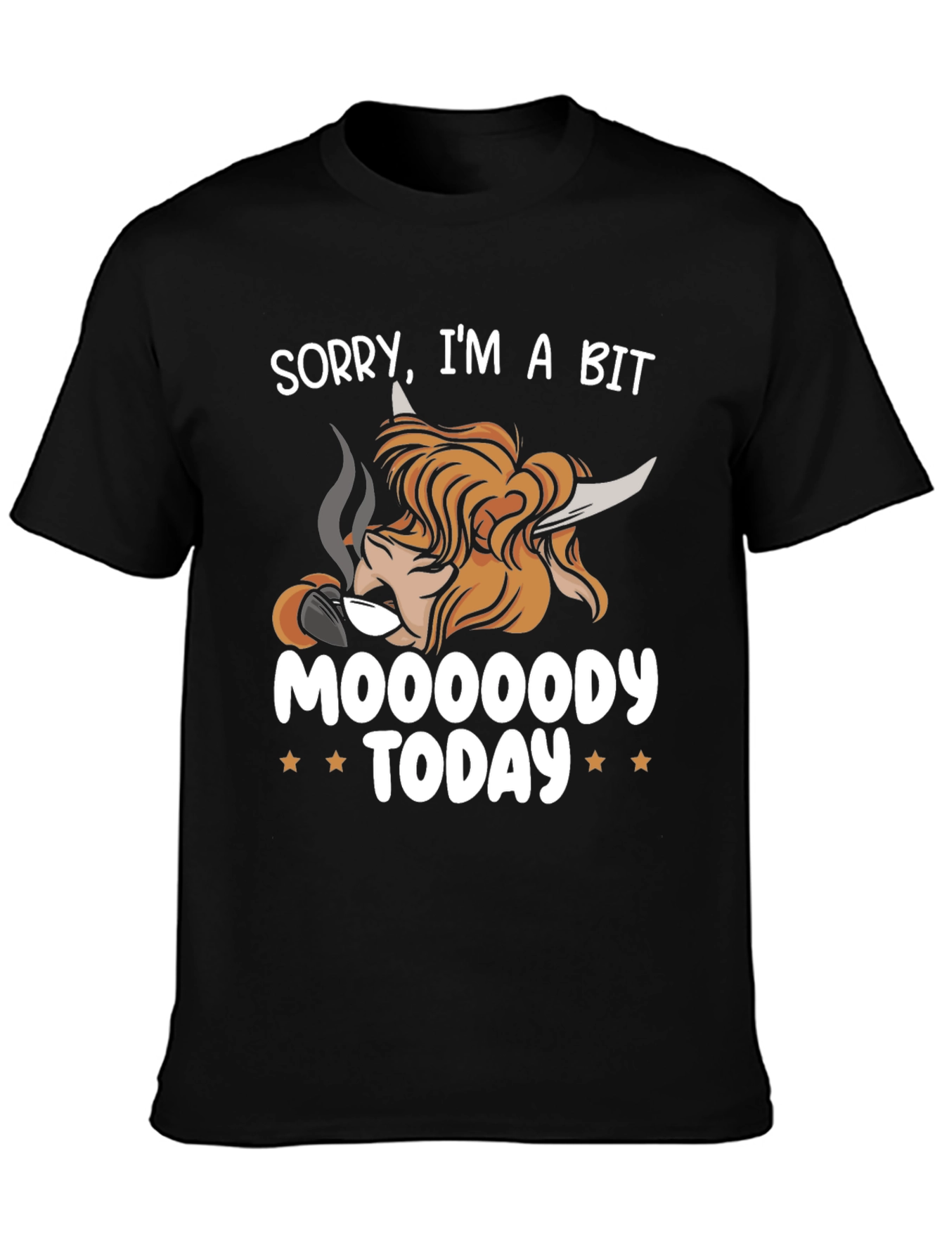 Moody Highland Cow Graphic T-Shirt