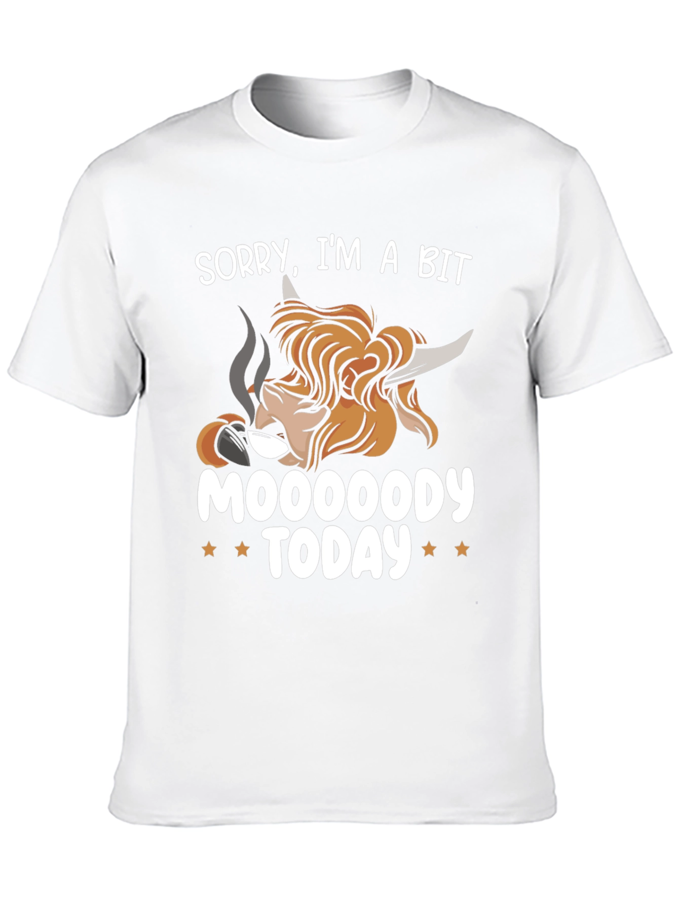 Moody Highland Cow Graphic T-Shirt