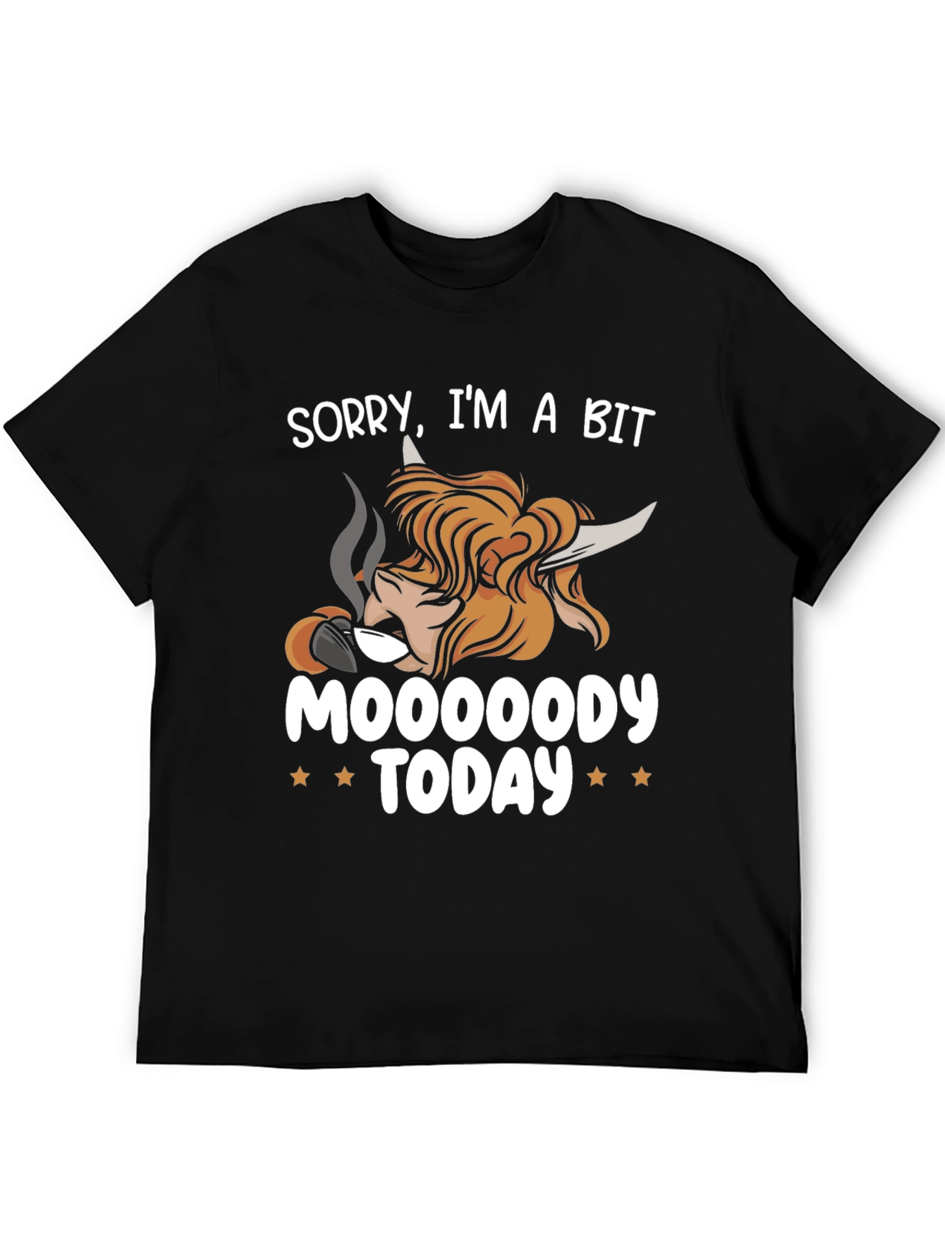 Moody Highland Cow Graphic T-Shirt