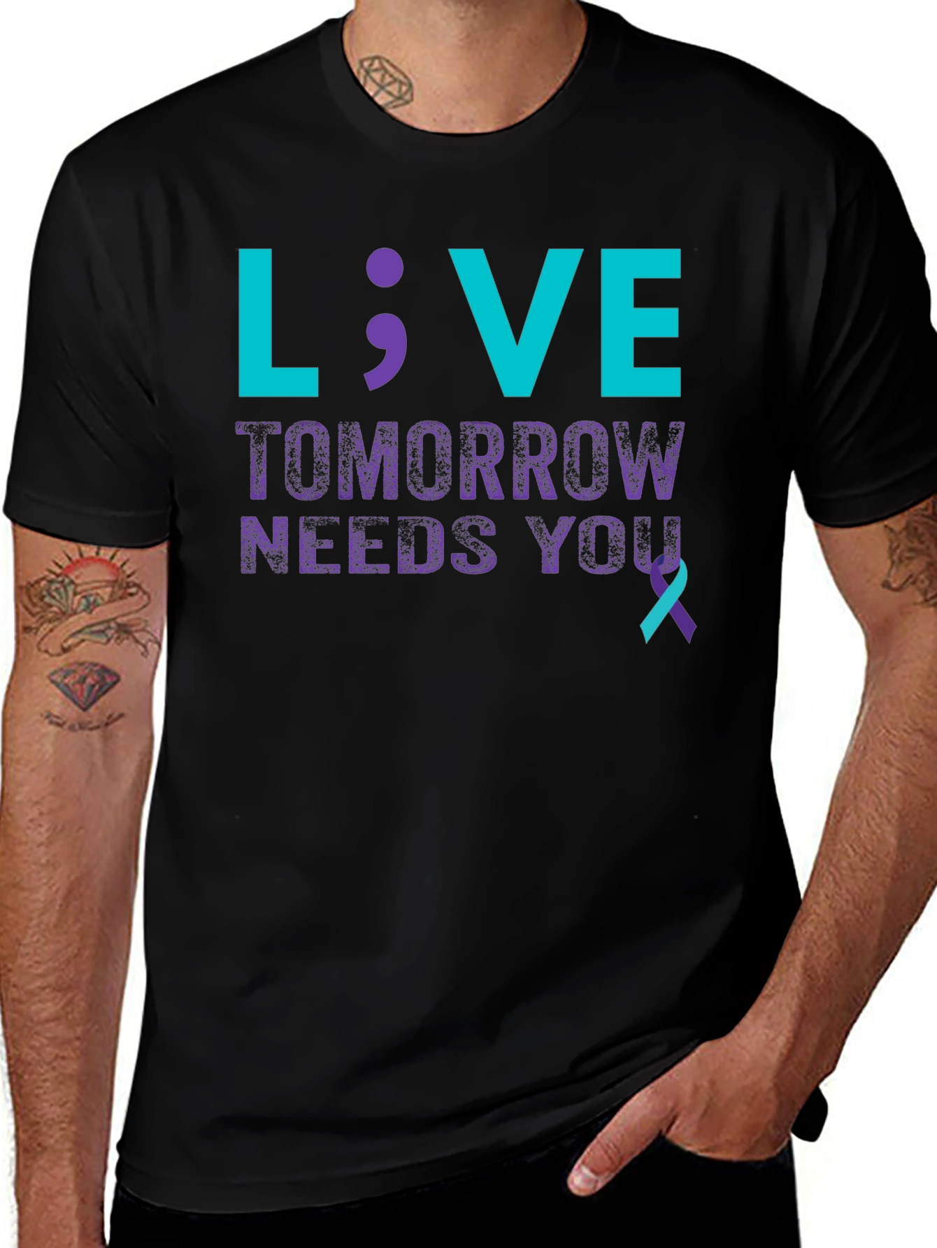 Live; Tomorrow Needs You T-Shirt - Suicide Prevention