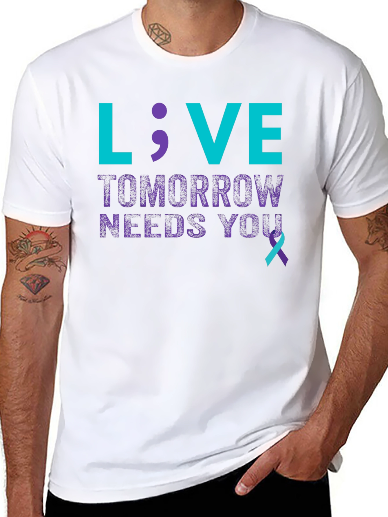 Live; Tomorrow Needs You T-Shirt - Suicide Prevention