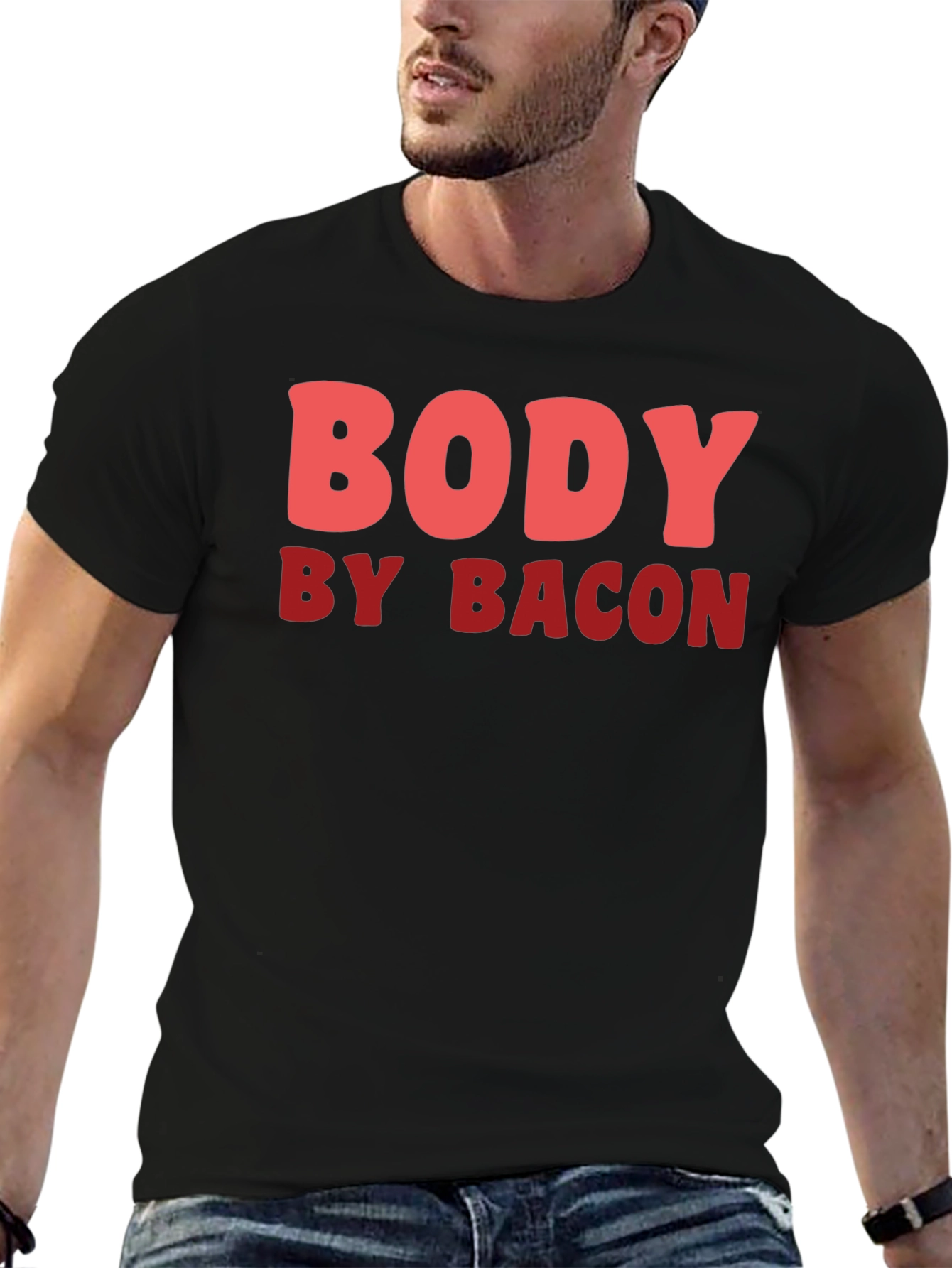 Body by Bacon Mens Black T-Shirt