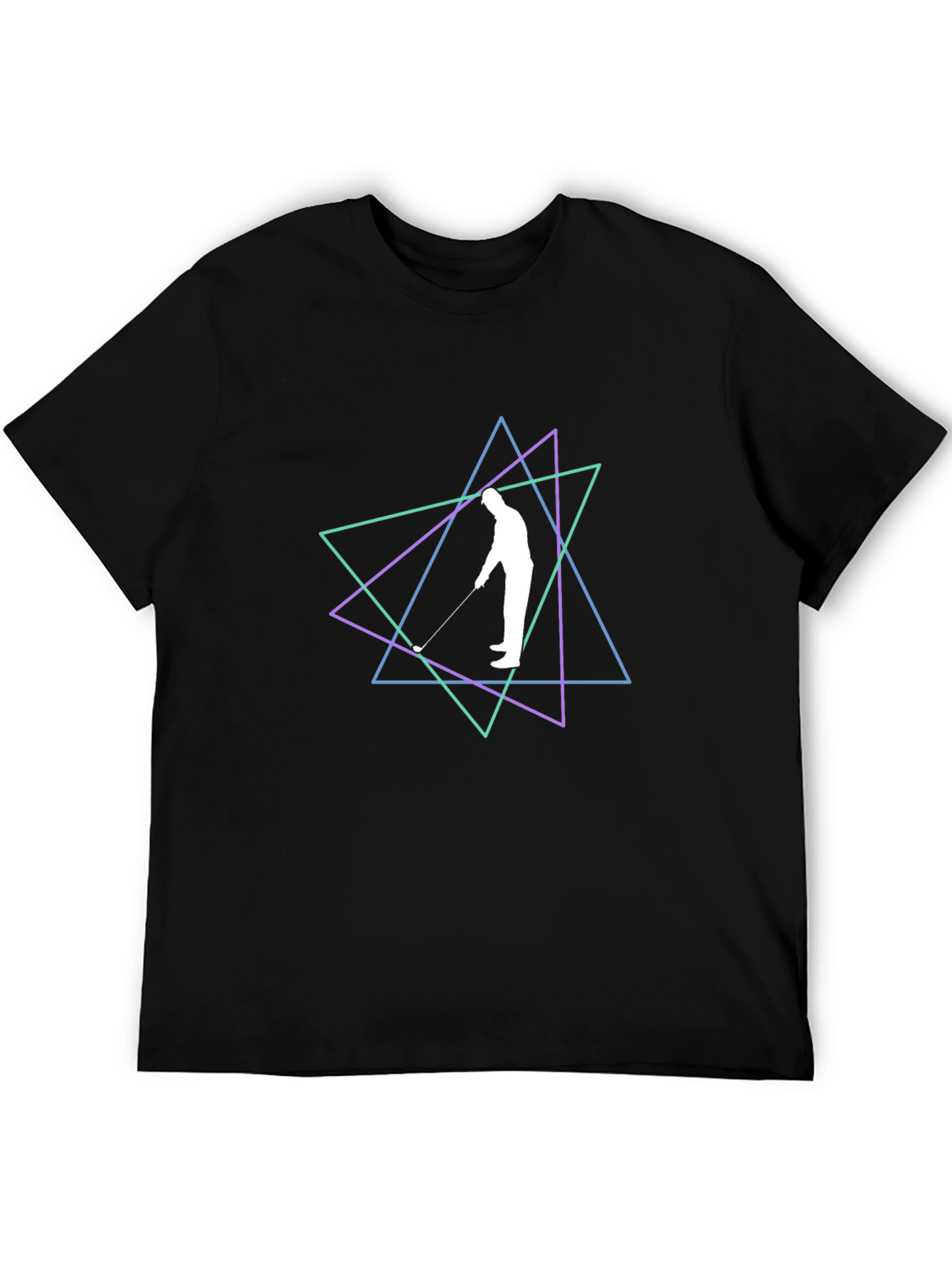 Geometric Golfer Graphic Tee - Stylish Casual Wear