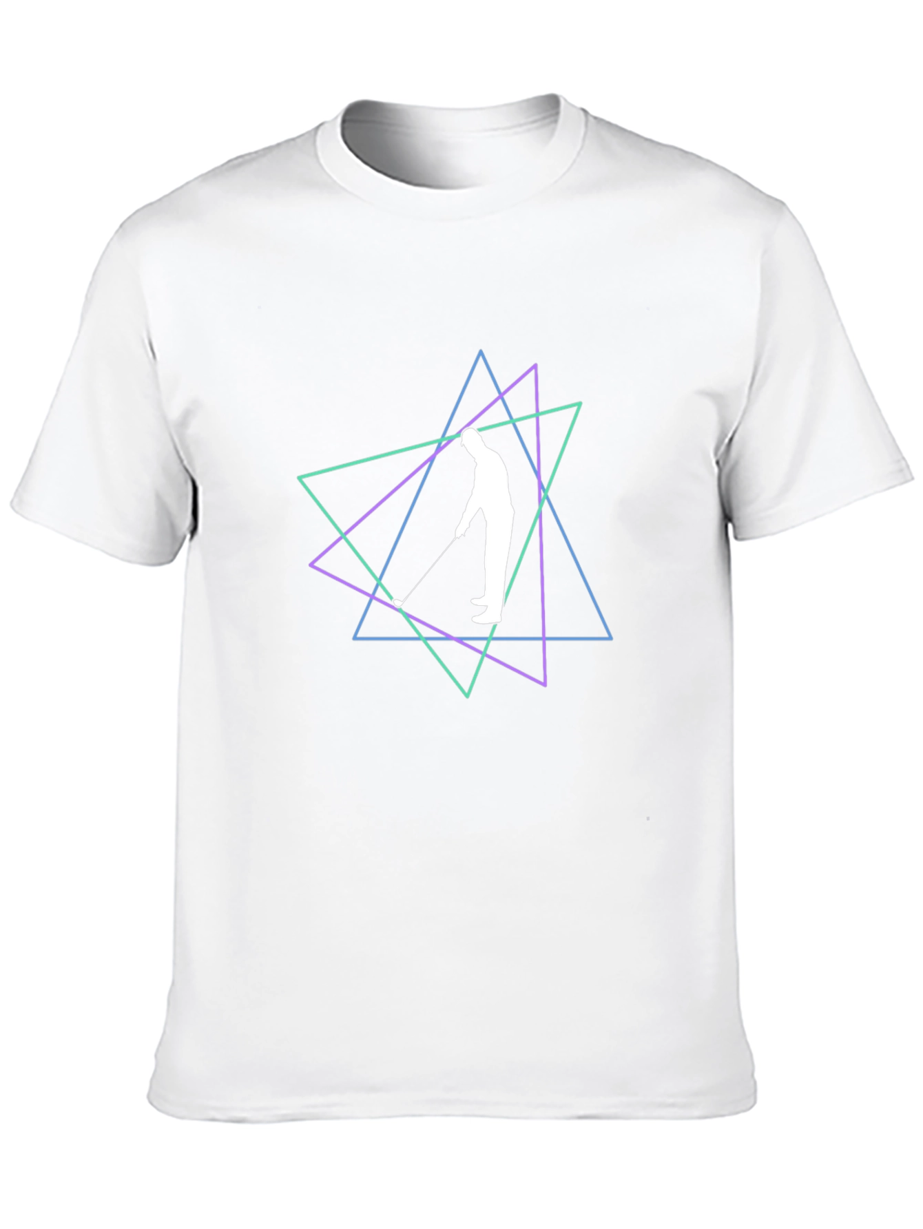 Geometric Golfer Graphic Tee - Stylish Casual Wear